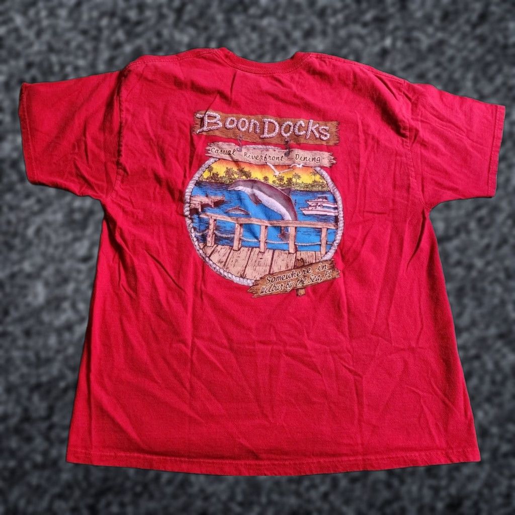 Hanes Hanes Pocket T-Shirt Mens XL Red Graphic Tee Classic Crew Neck Short Sleeve Cotton Mens Size US XL / EU 56 / 4 - 1 Thumbnail