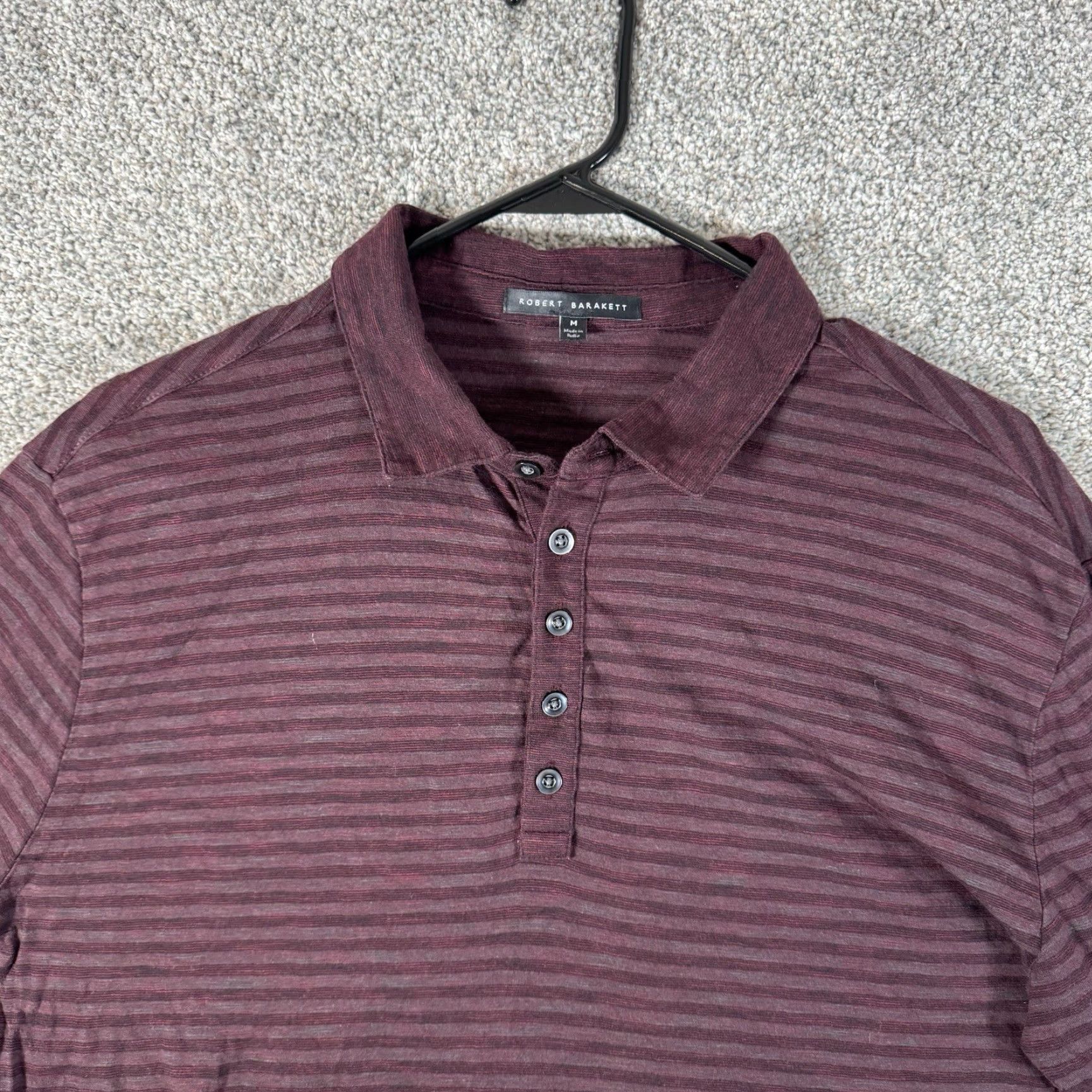 Vintage Robert Barakett Polo Shirt M Striped Dark Academia Preppy Classic Quiet Luxury Mens Red Size US M / EU 48-50 / 2 - 5 Thumbnail