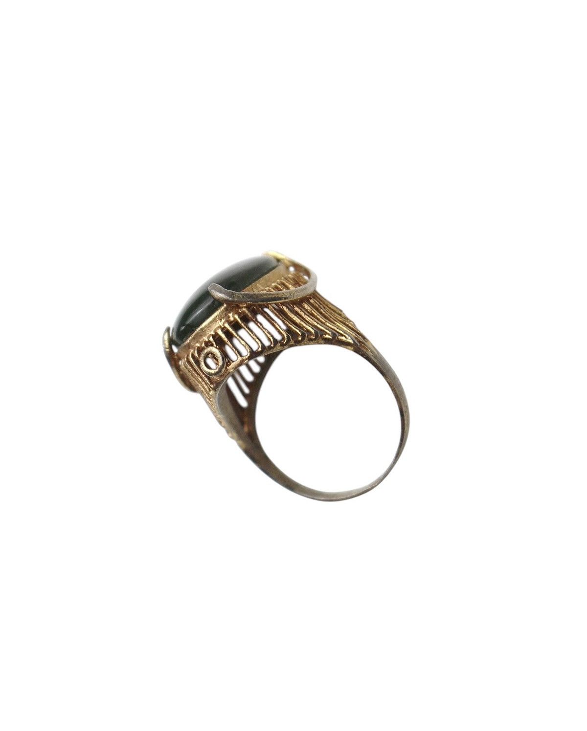 Vintage 2000S JAPANESE MADE COCKTAIL RING WITH DARK STONE Size ONE SIZE - 4 Thumbnail