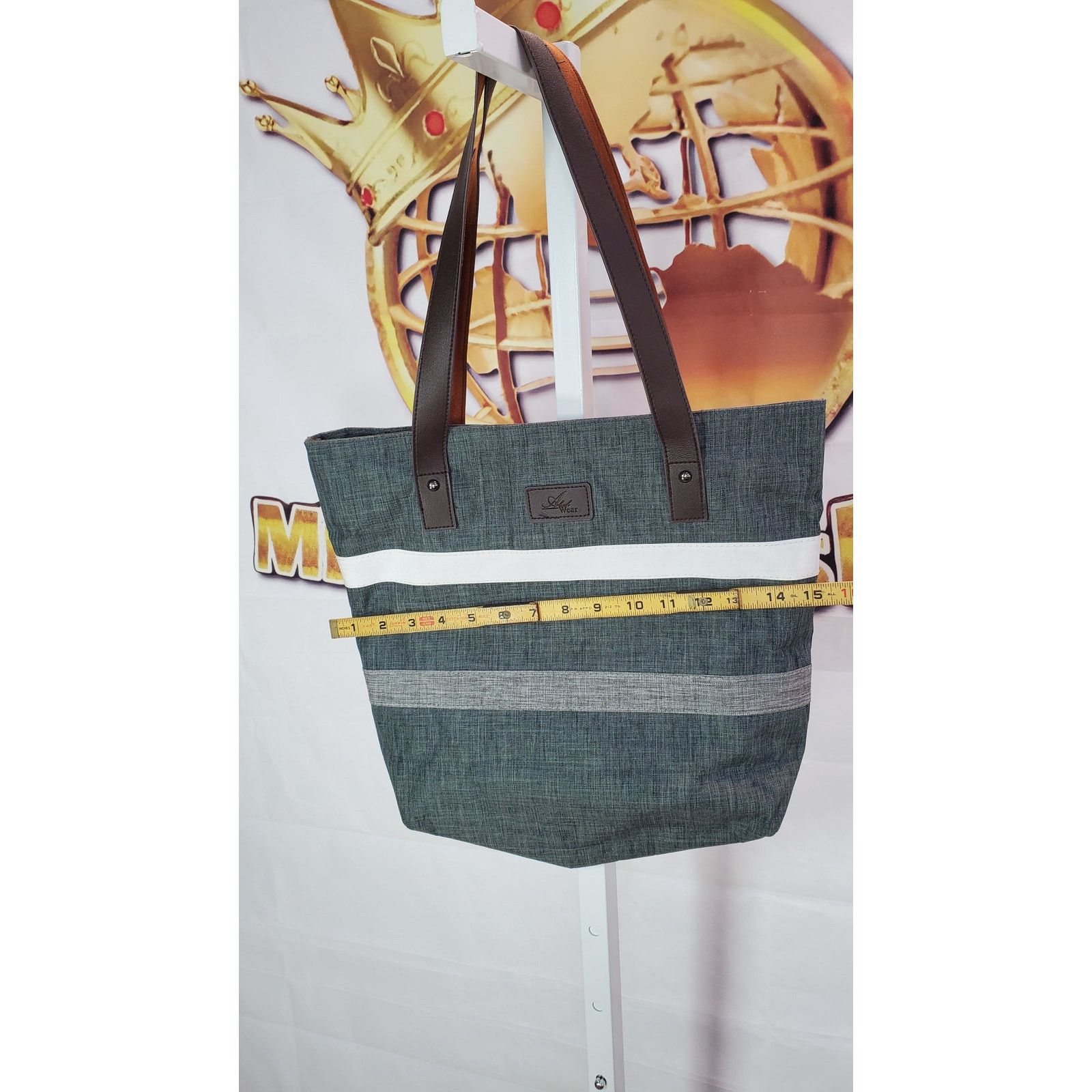 Other Aleah Wear Green White Gray Tote Bag Size ONE SIZE - 9 Thumbnail