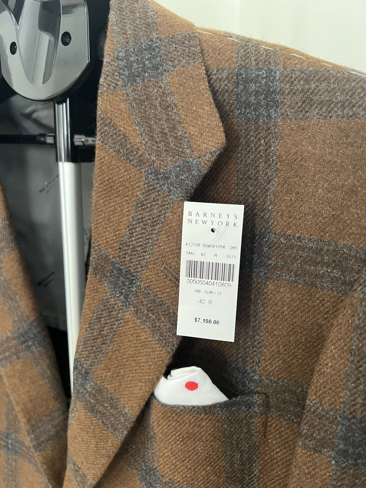 Barneys New York × Kiton Kiton Size 42R/52R Brown Plaid Cashmere Blazer Barneys NY XO Size 42R - 2 Thumbnail