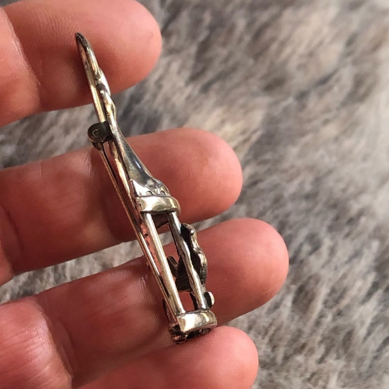 Vintage Vintage 1950s Lang Sterling bird cage brooch pin Size ONE SIZE - 4 Thumbnail