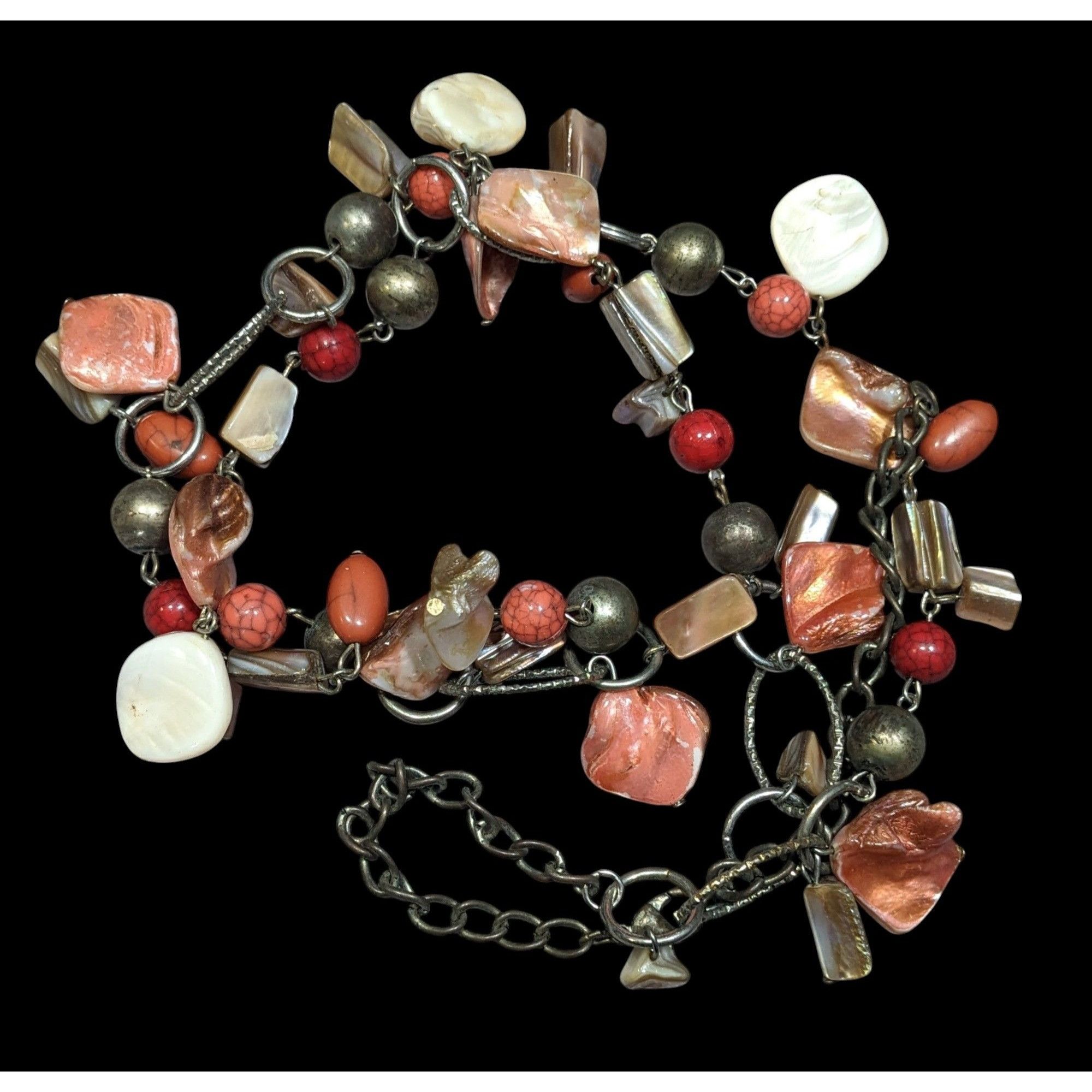 Other Vintage Mermaidcore Metal, Stone, And Pink Shell Chip Beaded Size ONE SIZE - 1 Thumbnail