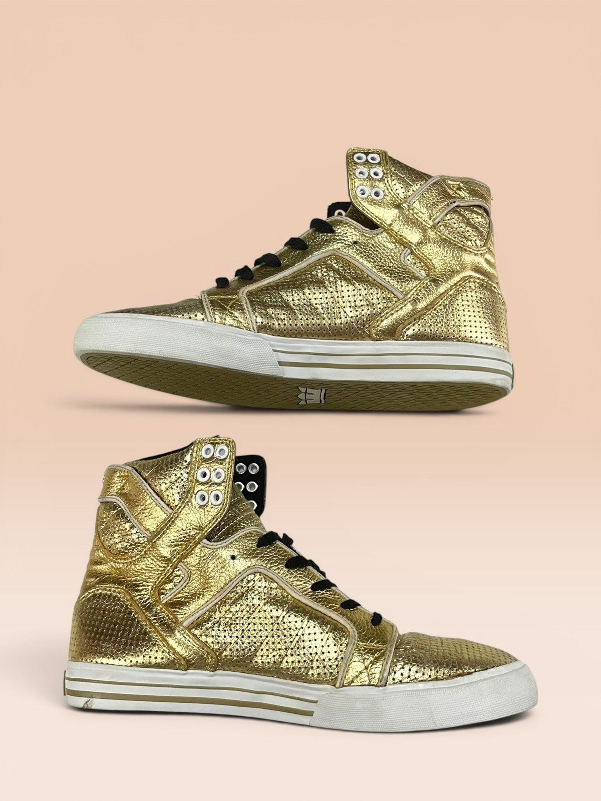 Supra Supra Skytop 14K Gold Perforated Hightops Size US 9 / EU 42 - 16 Thumbnail