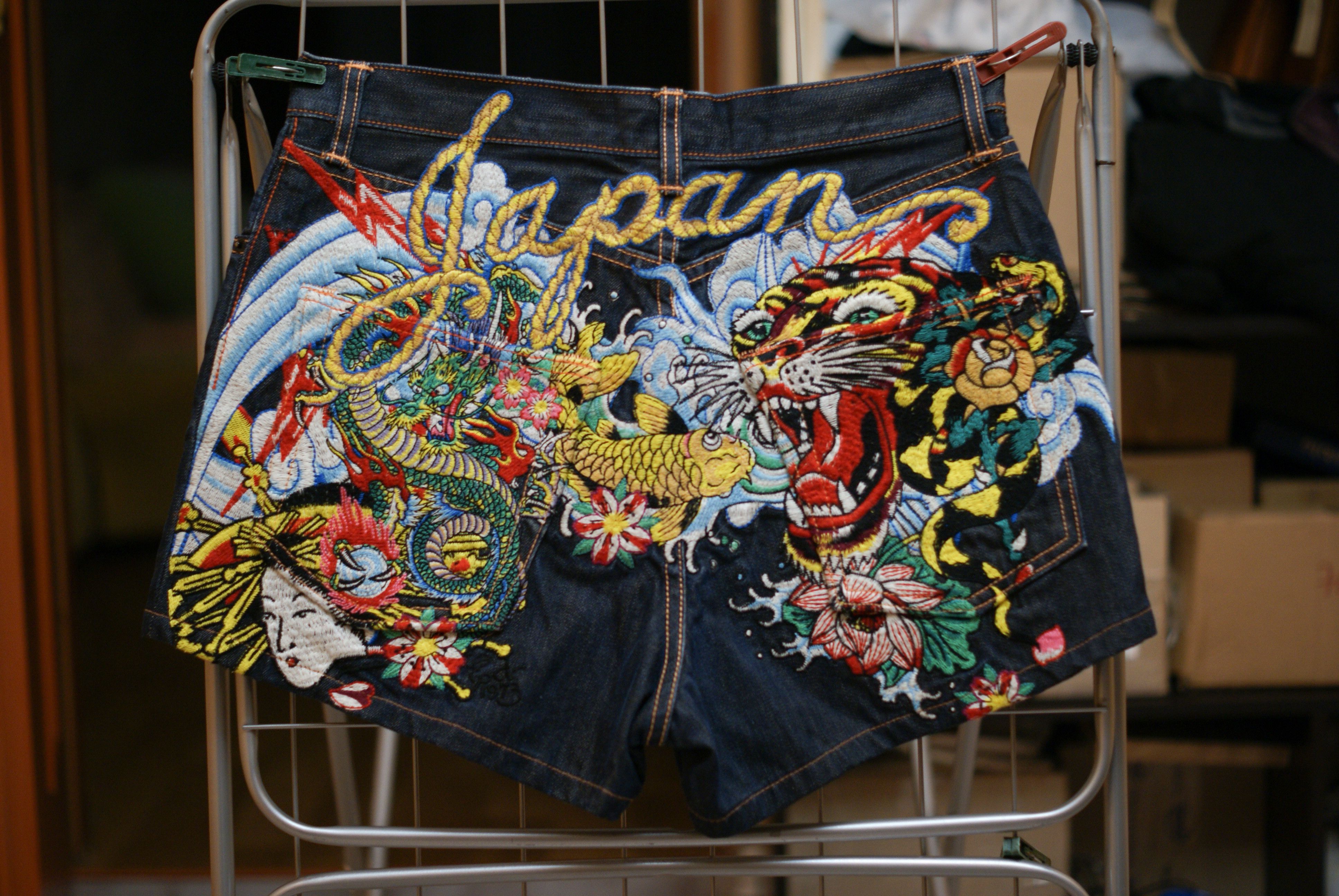 Ed Hardy Christian Audigier Shorts 32 Japan Tiger Dragon