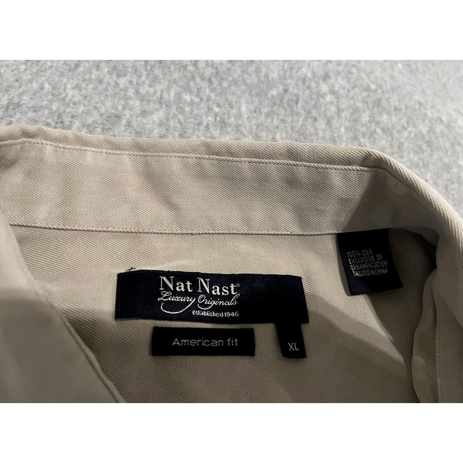 Nat Nast Nat Nast Silk Shirt Diamonds Embroidered American Fit Mens XL Beige Short Sleeve Button-Up Size US XL / EU 56 / 4 - 2 Thumbnail