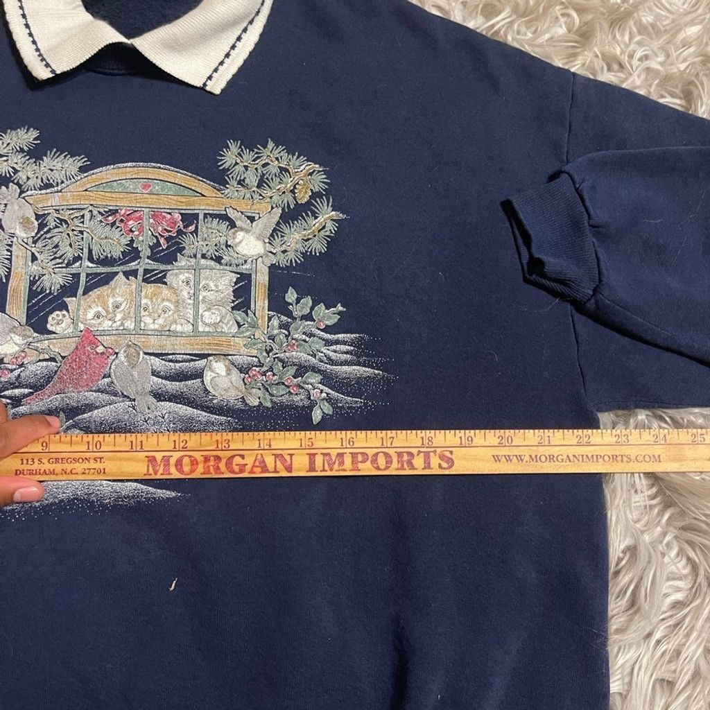 Other Cats & cardinals graphic vtg kids sweater(measurements show) Size XL / US 12-14 / IT 48-50 - 5 Thumbnail