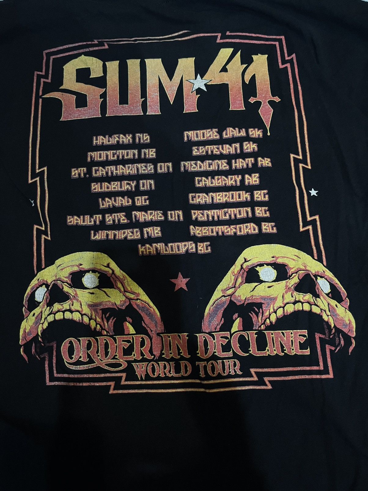 Band Tees Sum 41 Order In Decline World Tour Tees Size US XL / EU 56 / 4 - 3 Thumbnail