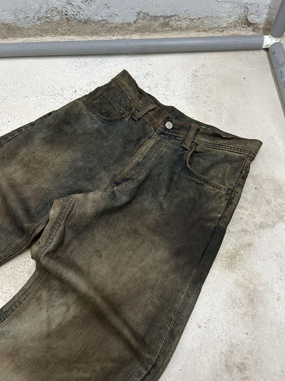 Edwin Vintage Edwin XV Japan Mud Washed Dirty Baggy Distressed Size US 31 - 9 Thumbnail