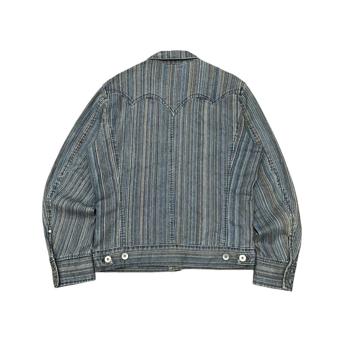 Japanese Brand IKKA - Bowling Striped Trucker Denim Jacket ifsix lgb style Size US M / EU 48-50 / 2 - 6 Thumbnail