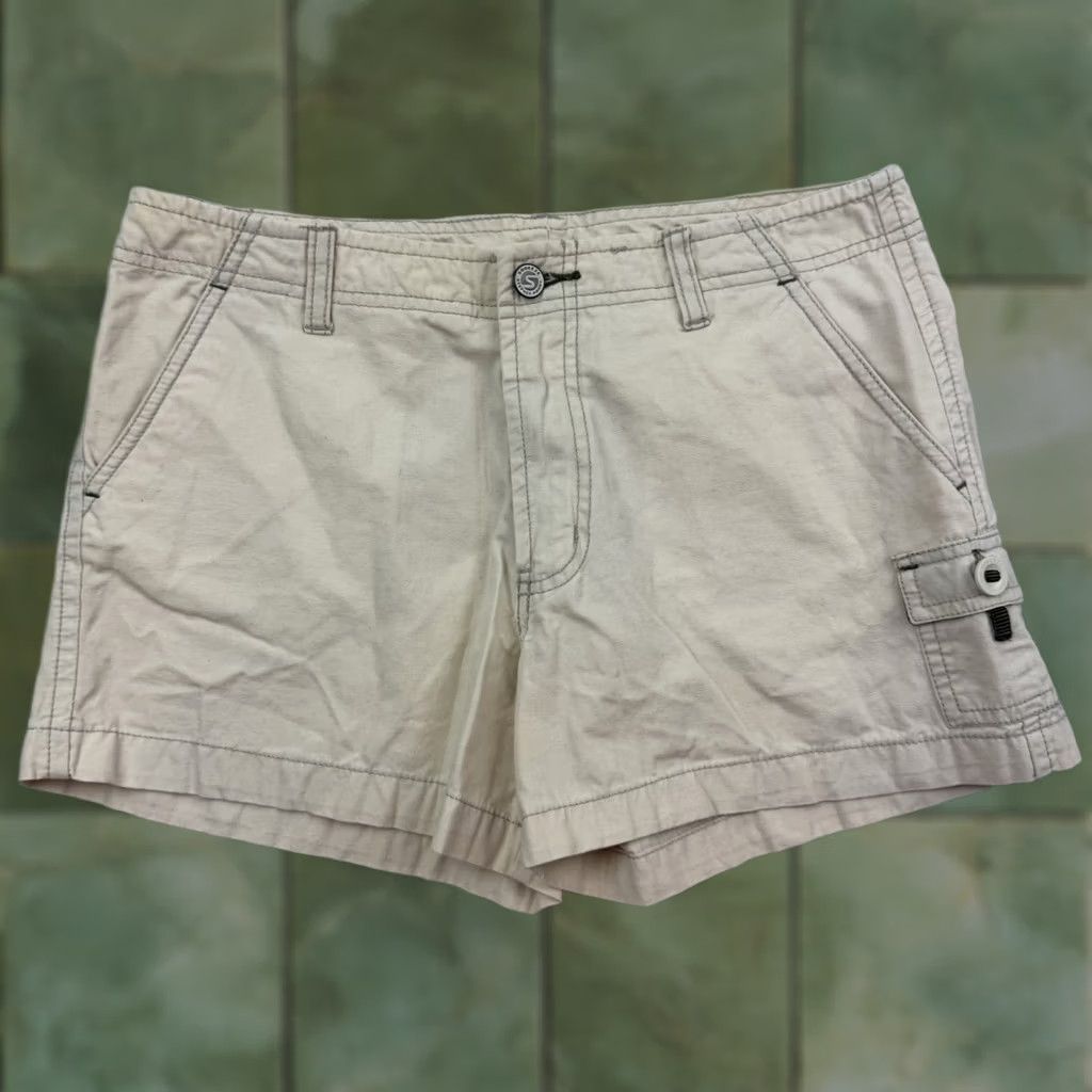 Vintage VINTAGE Squeeze Shorts Womens 7/8 Khaki Pockets Hipster Short Shorts Low Rise Cargo Casual 8 Beige Womens Size 30" / US 8 / IT 44 - 1 Thumbnail