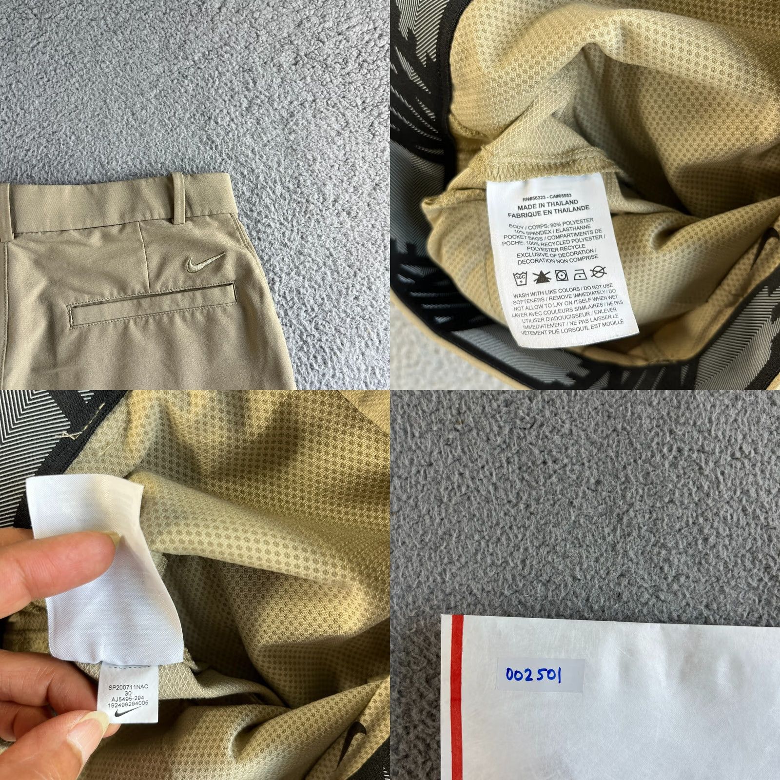Nike Nike Shorts Mens 30 Beige Chino Dri-Fit Golf Stretch Waist Front Button Logo Embroidered Casual Travel Workwear Mens Regular Satin Non-Tag N/A Size US 30 / EU 46 - 8 Thumbnail