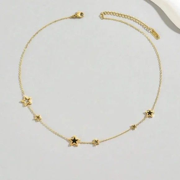 Other Gold Plated Stainless Steel Black Star Charm Necklace Size ONE SIZE - 2 Thumbnail