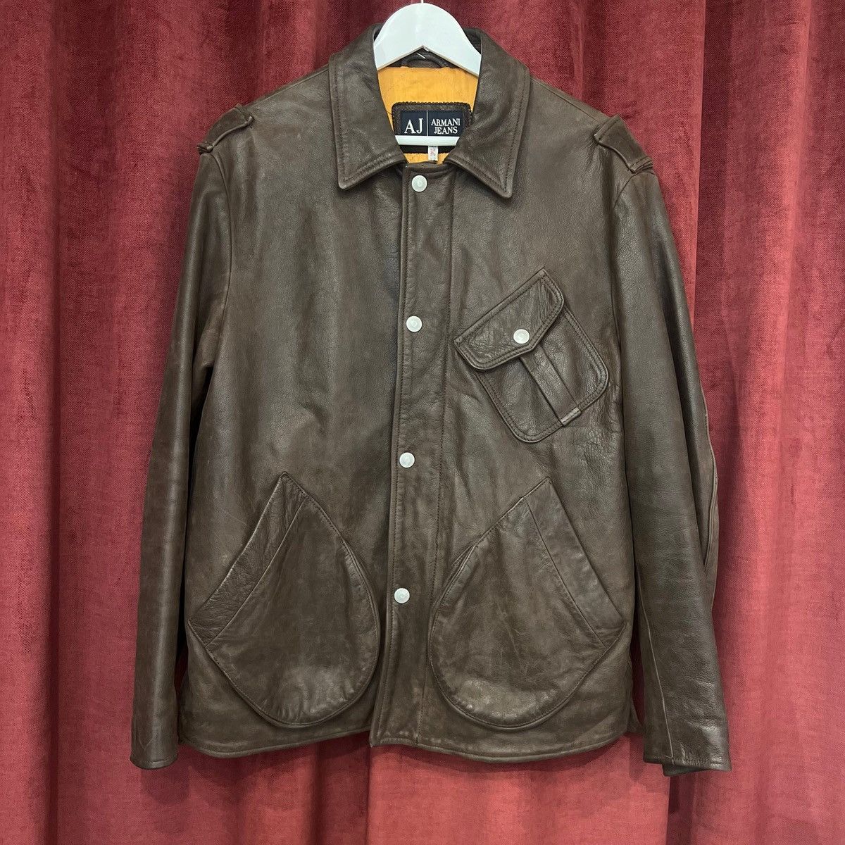 Giorgio Armani Brown Leather Jacket