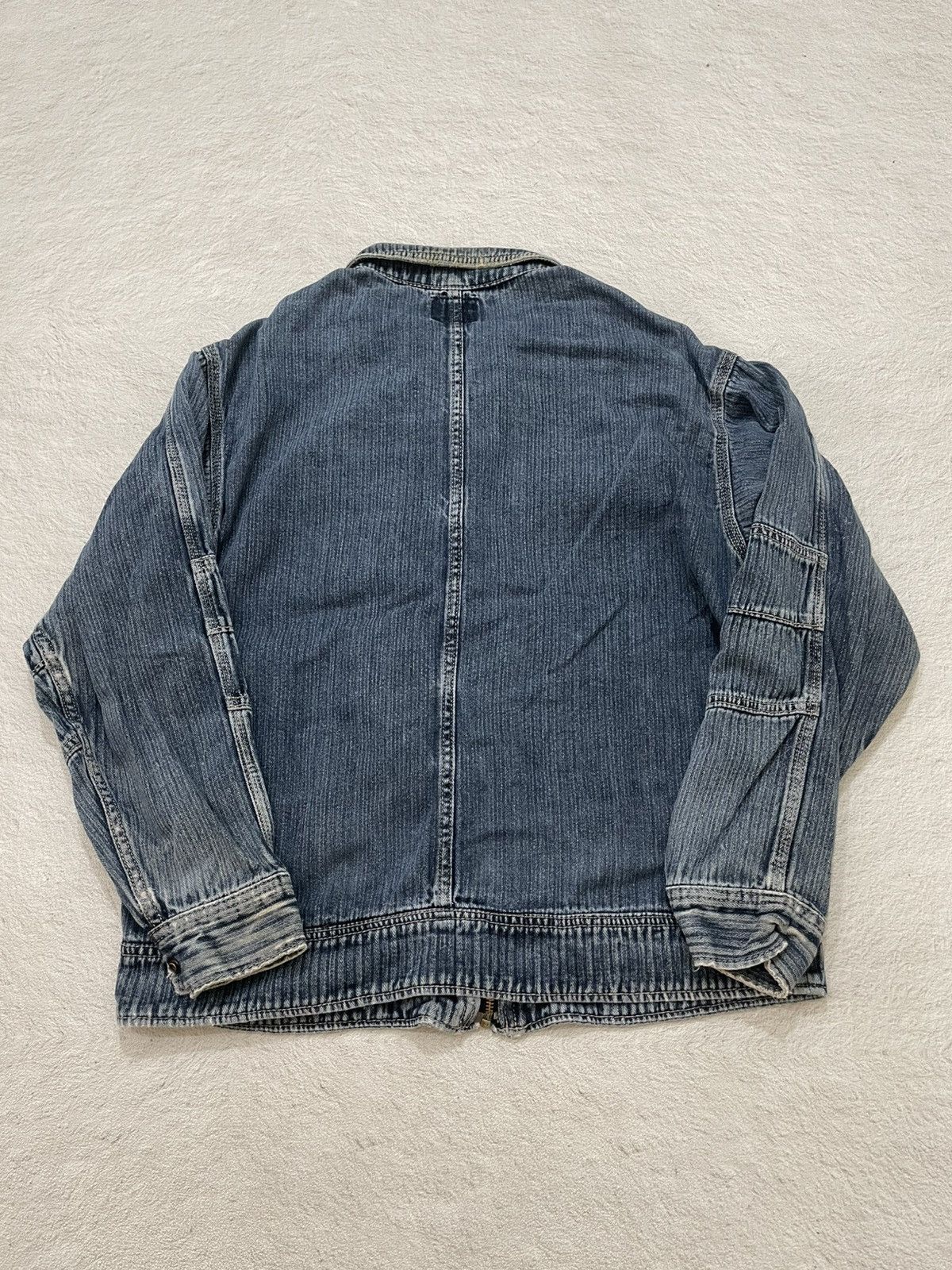 Japanese Brand 2000s Evenriver Washed Denim Zip Jacket Workwear Moto Style Size US L / EU 52-54 / 3 - 7 Thumbnail