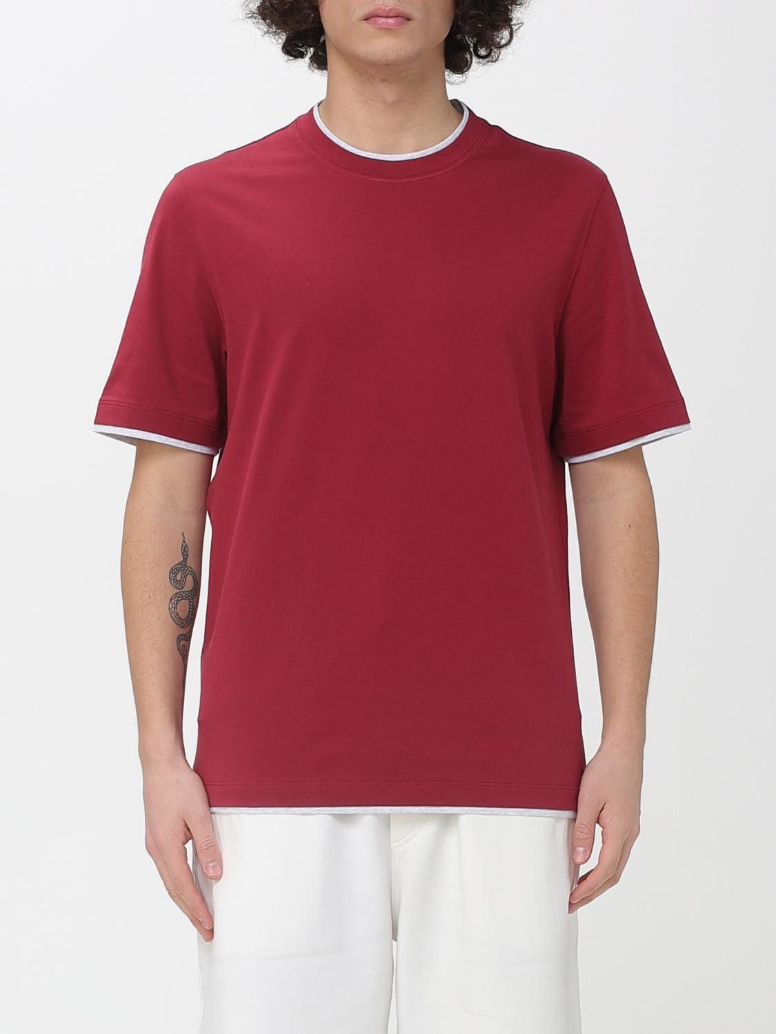 Brunello Cucinelli Brunello Cucinelli T-Shirt Men Cherry Size US M / EU 48-50 / 2 - 1 Thumbnail