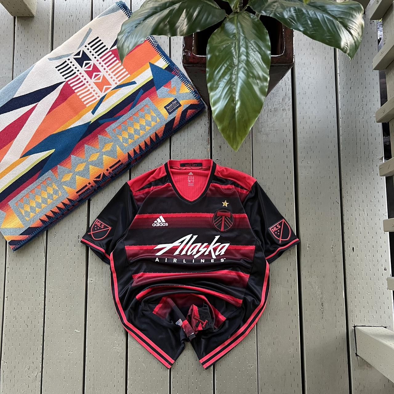 Adidas Adidas Authentic Portland Timbers MLS Jersey Black Red Away Size US XL / EU 56 / 4 - 2 Thumbnail