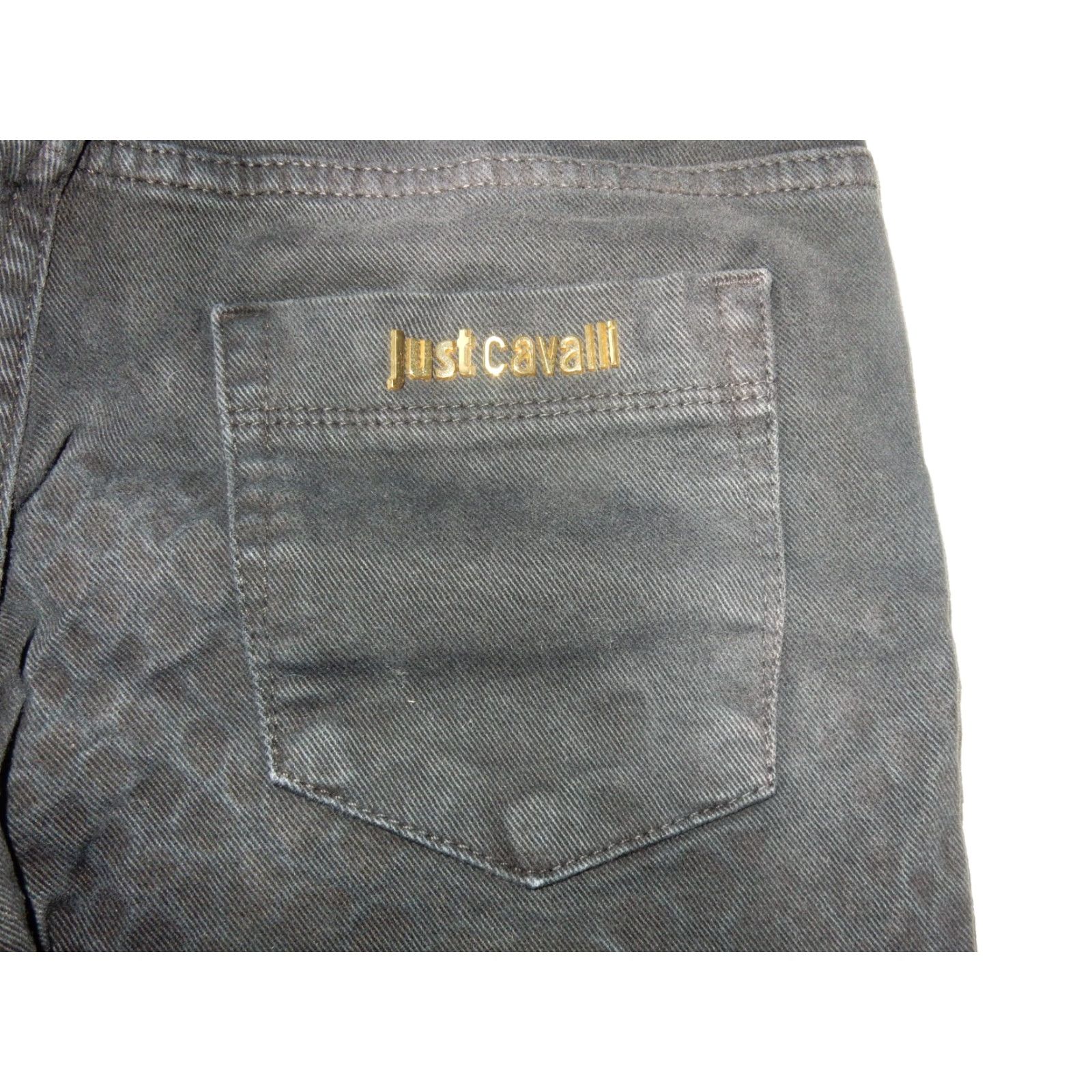Just Cavalli VINTAGE Just Cavalli Women's Denim Jeans Size 25x31 Skinny Animal Print Black Reptile Fashion Size 42" / US 20 - 2 Thumbnail