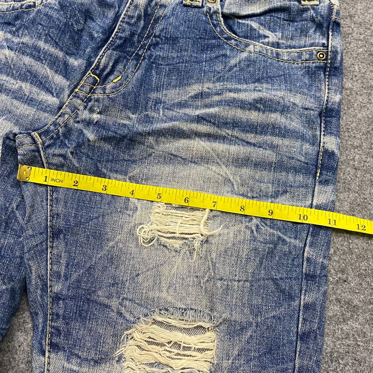 If Six Was Nine 💥Flare💥Vintage Ozz First Pikball Distressed Denim Size US 32 / EU 48 - 8 Thumbnail