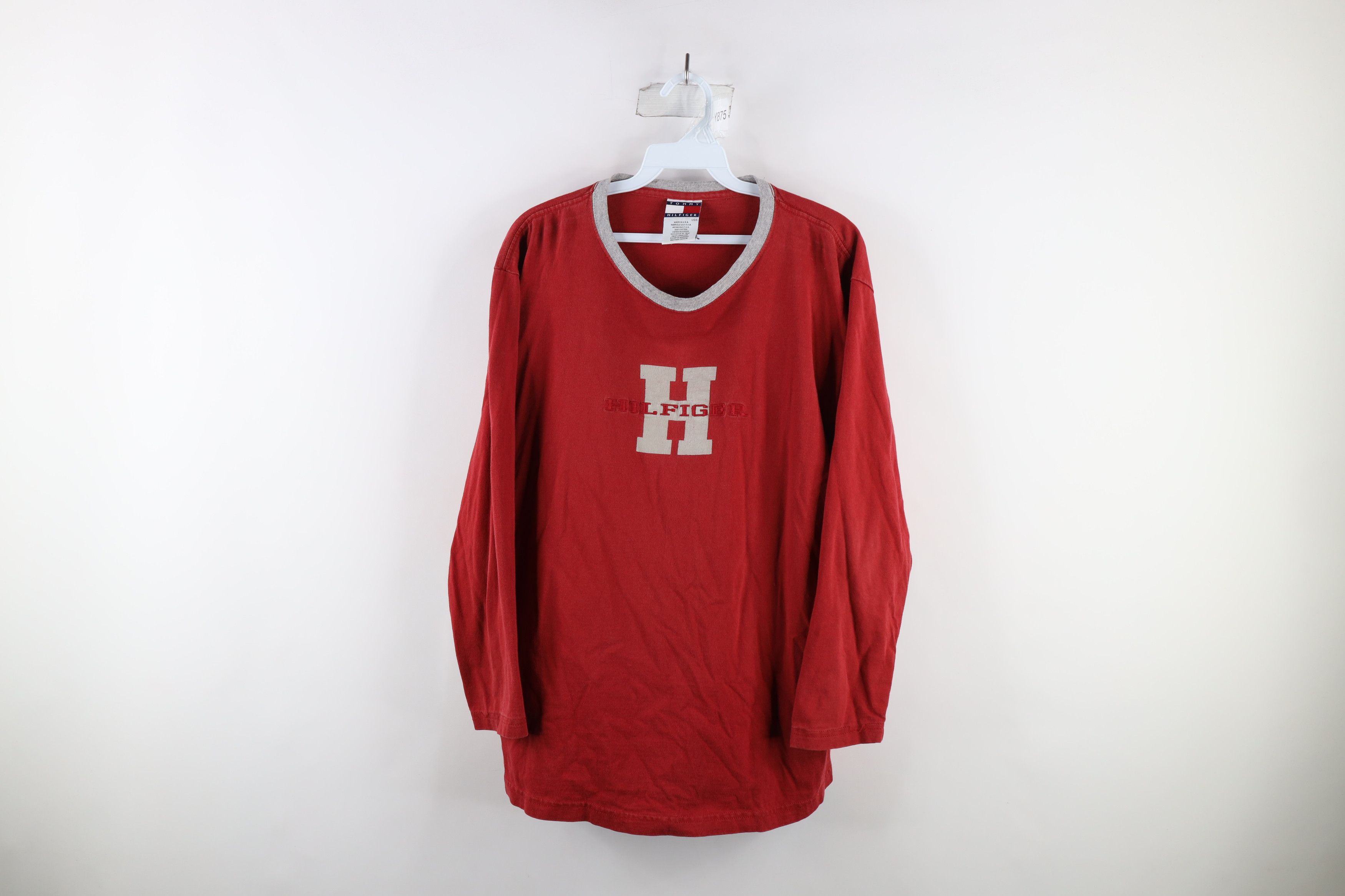 Tommy Hilfiger × Vintage Vintage 90s Tommy Hilfiger Big Logo Long Sleeve T-Shirt USA Size US L / EU 52-54 / 3 - 1 Thumbnail