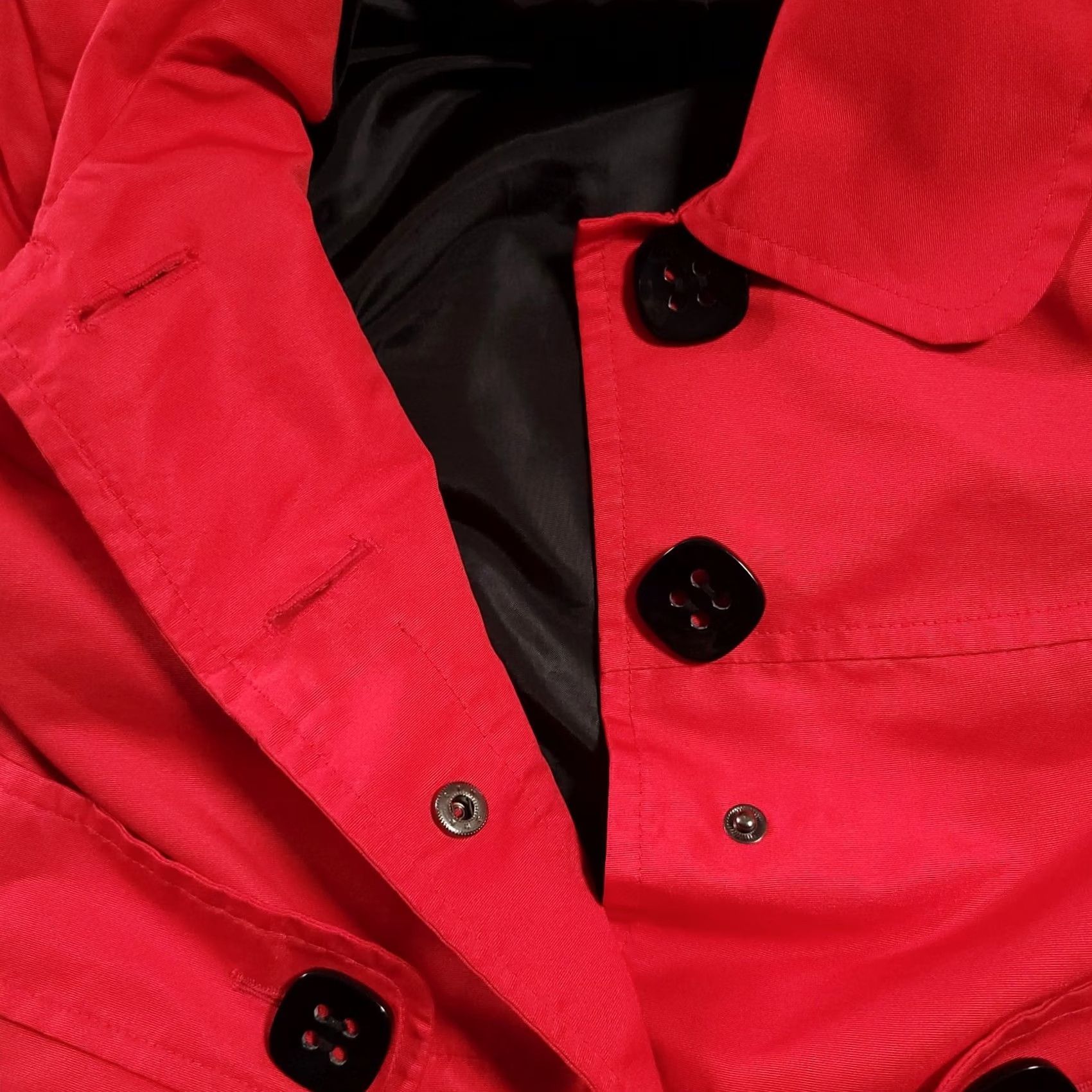Vintage Giacca Gallery Company Coat Women's M Red Collared Lined Padded Shoulders Jacket Size M / US 6-8 / IT 42-44 - 3 Thumbnail