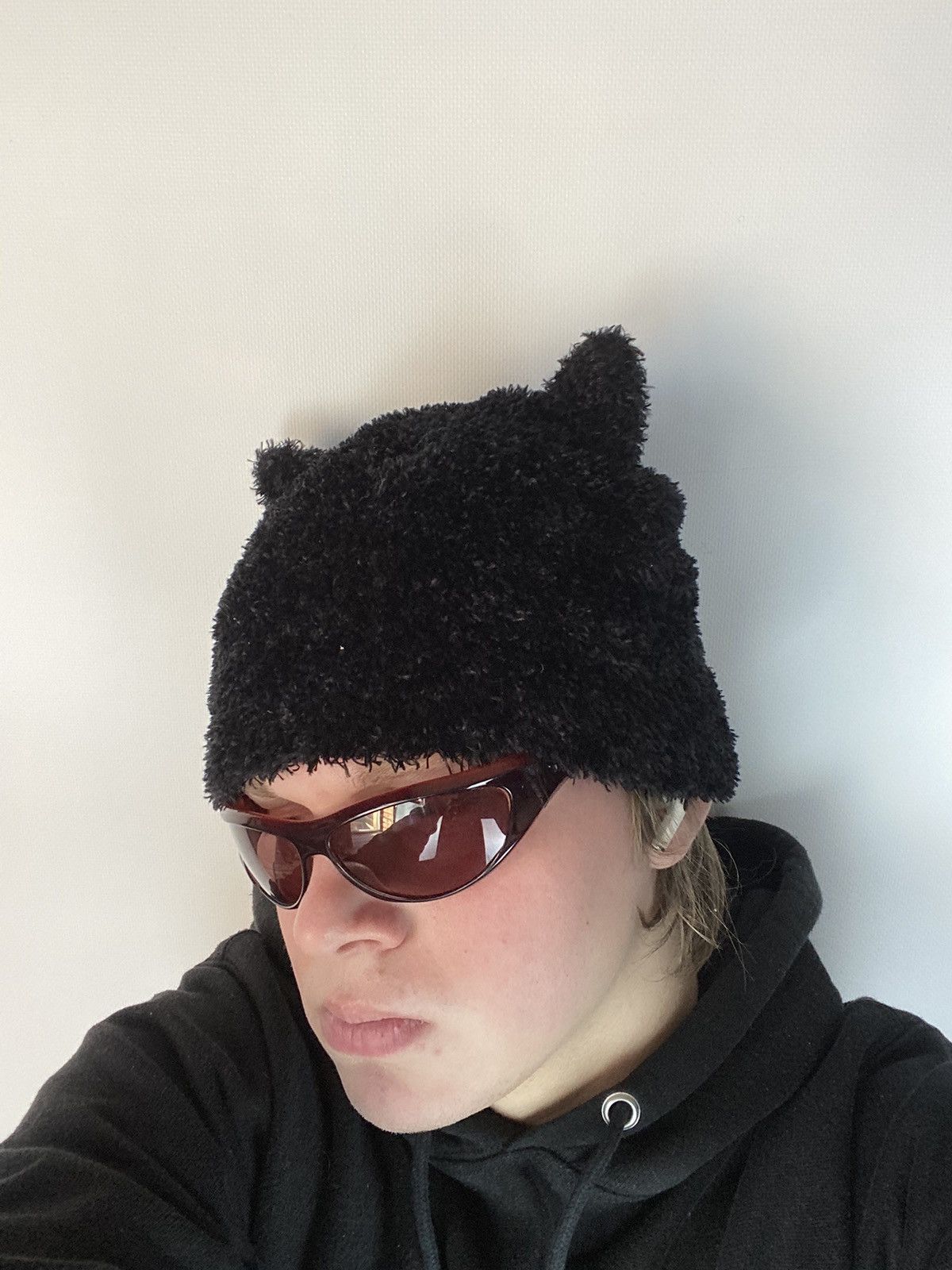 Hysteric Glamour × Japanese Brand Vintage fuzzy black mohair japanese ushanka hat avant garde Size ONE SIZE - 1 Thumbnail