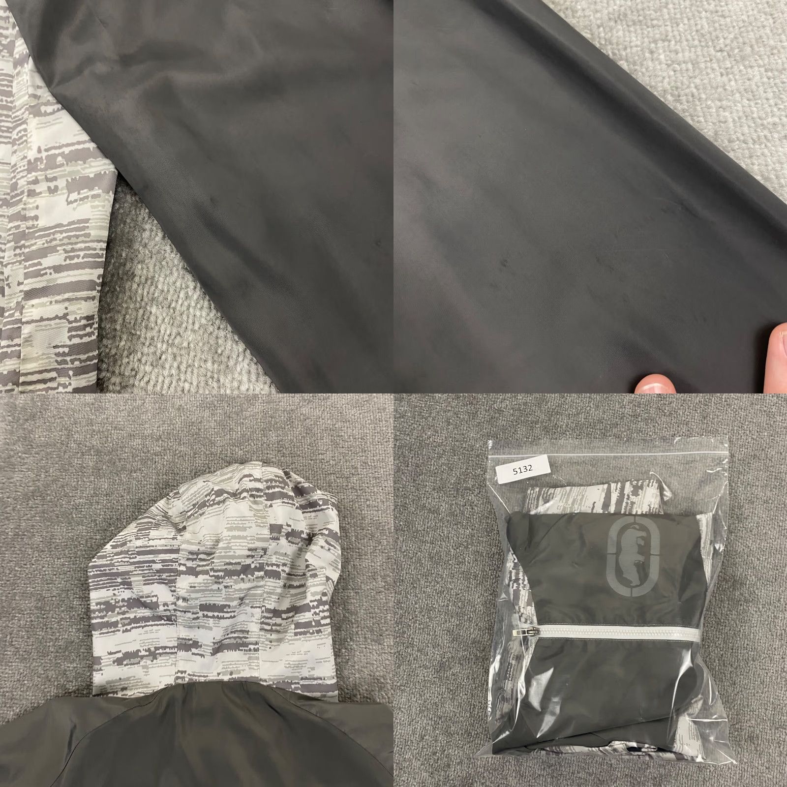 Ecko Unltd. ECKO UNLTD Jacket Men Medium Gray Camouflage Hooded Windbreaker Y2K Skater Rhino Jacket Size US M / EU 48-50 / 2 - 10 Thumbnail