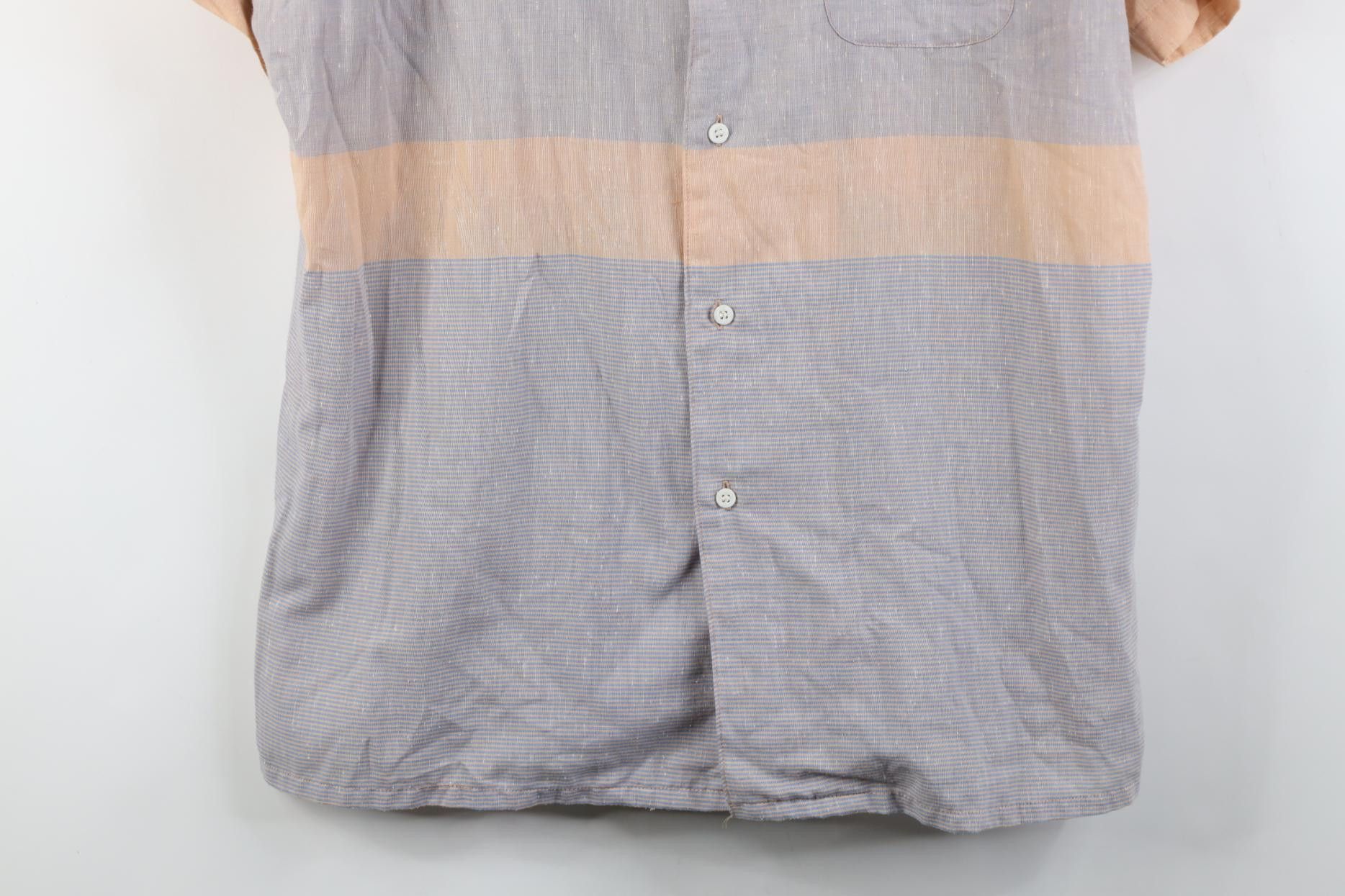 Vintage Vintage 70s 80s Streetwear Block Looped Collar Button Shirt Size US L / EU 52-54 / 3 - 3 Thumbnail
