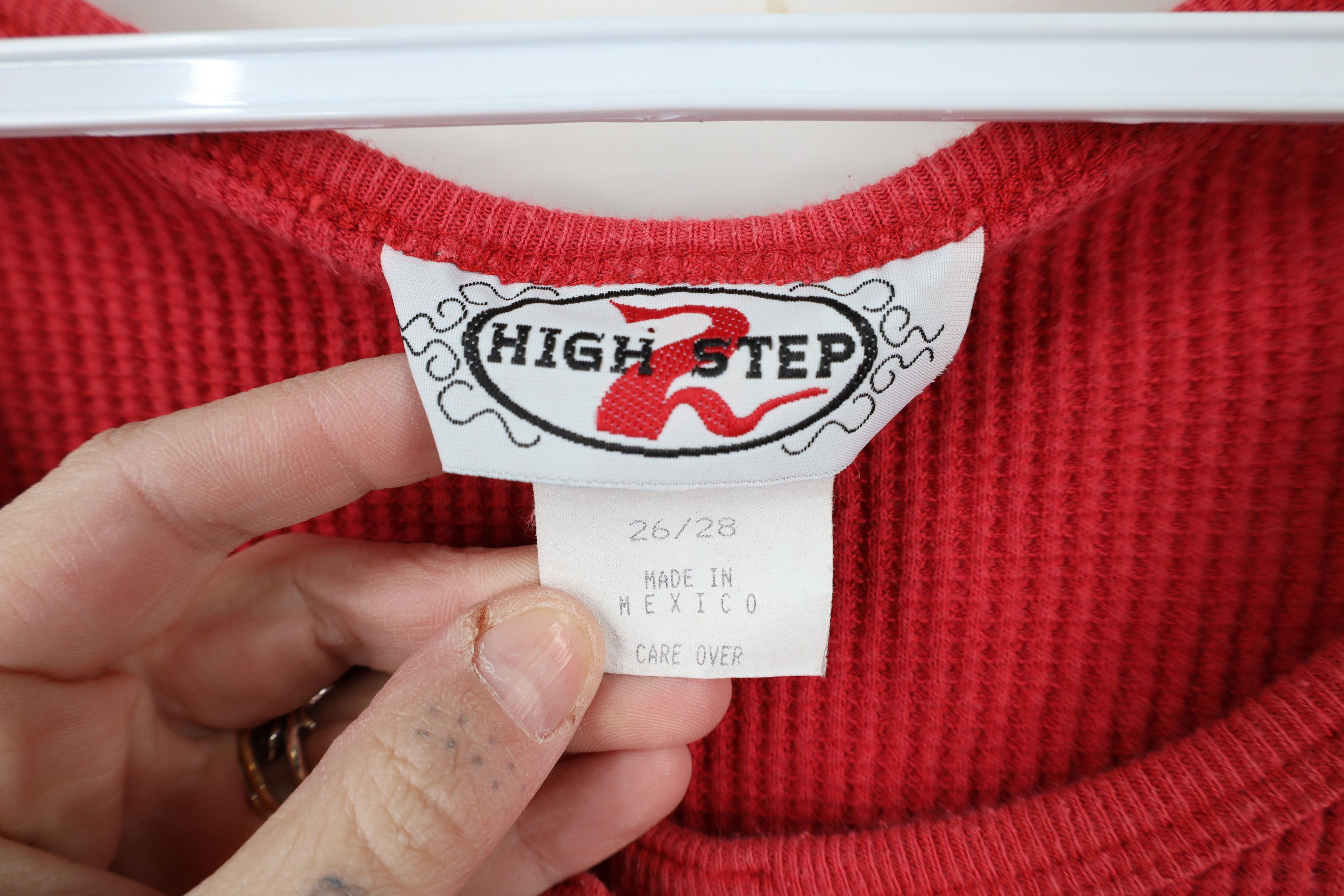 Vintage Vintage 90s Streetwear Thermal Waffle Knit Henley T-Shirt Size 4XL / US 24-26 - 6 Thumbnail