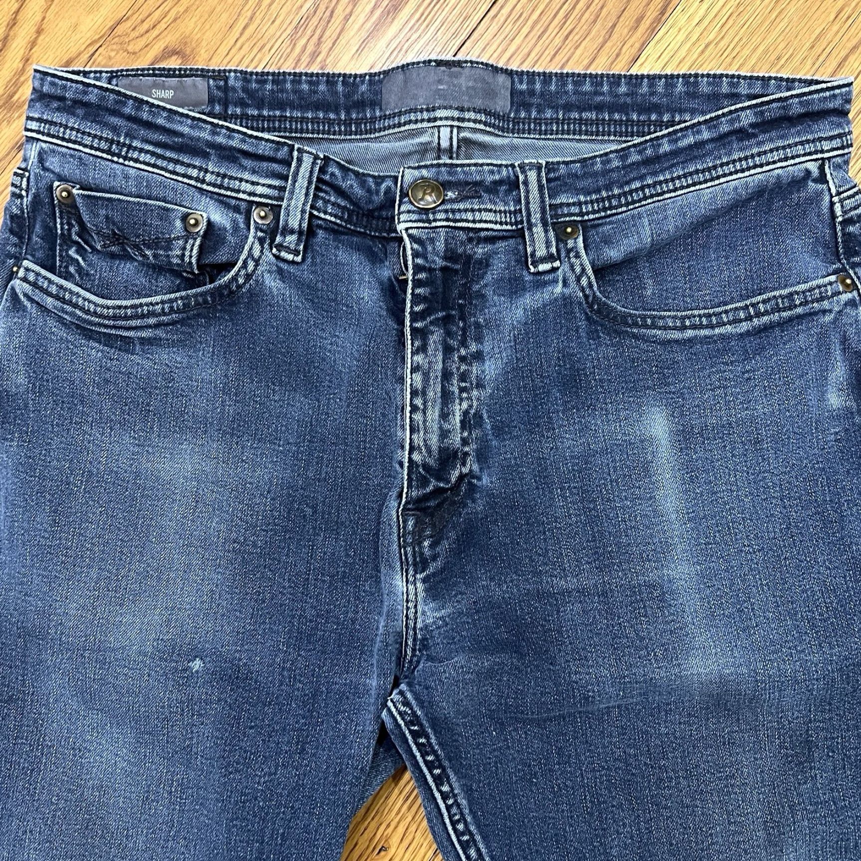 Denime VINTAGE Revtown Jeans Men 36x30 Straight Dark Wash Denim 5-Pocket Stretch Fall Winter Season Size US 36 / EU 52 - 2 Thumbnail