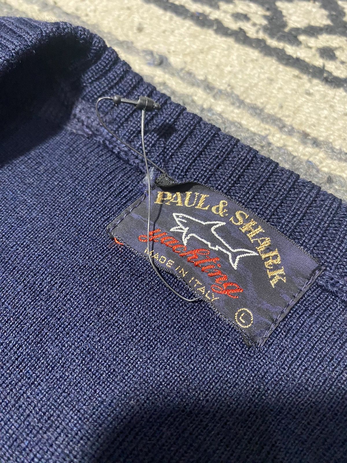 Paul & Shark Vintage Paul Shark 90's Navy Heavy Knit Wool Sweater Size US L / EU 52-54 / 3 - 4 Thumbnail