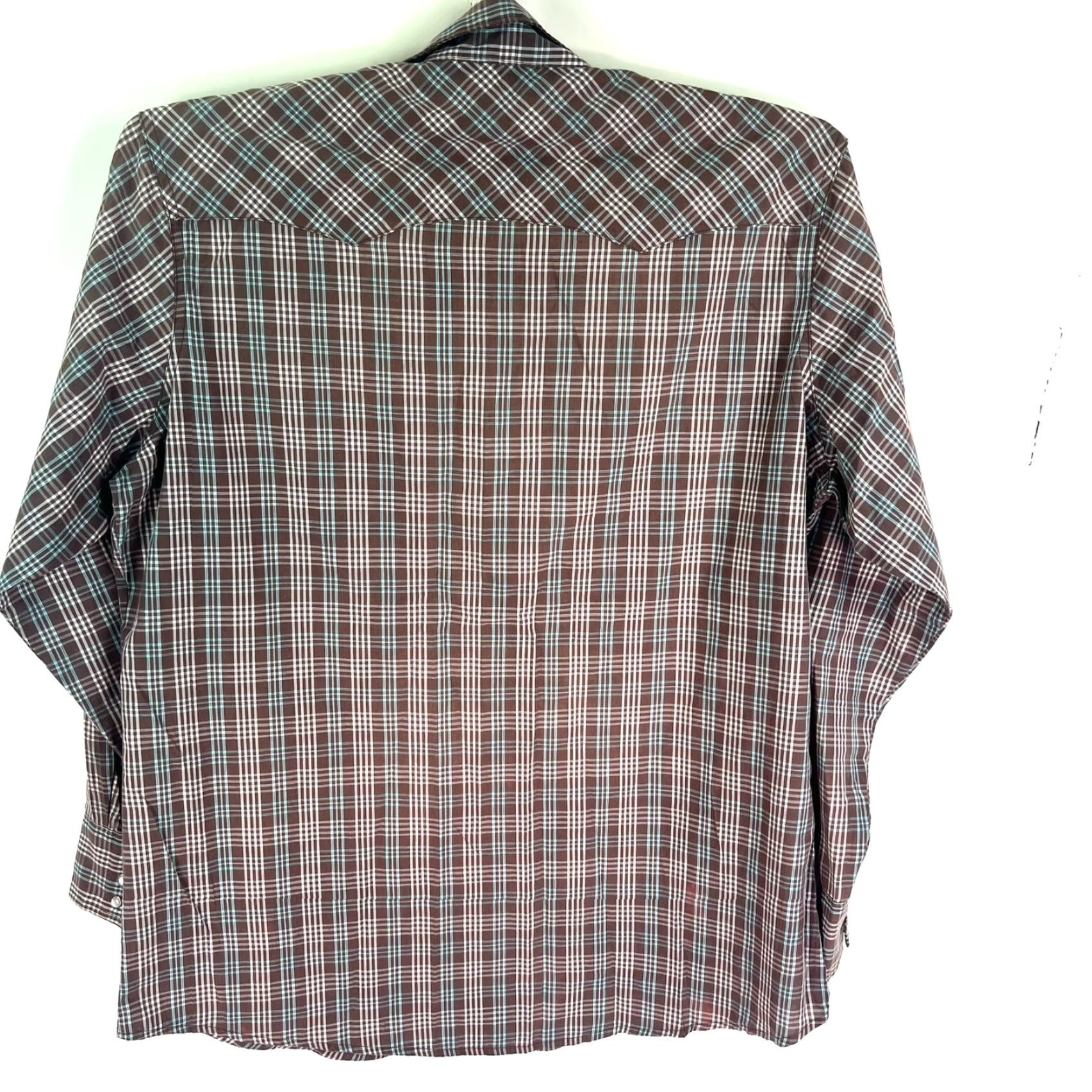 Wrangler Wrangler Rancher Plaid Pearl Snap Long Sleeve Shirt Mens L Brown Size US L / EU 52-54 / 3 - 5 Thumbnail