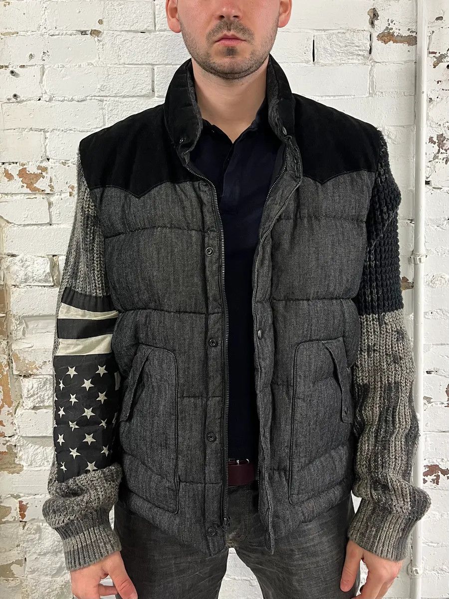 Polo Ralph Lauren 2010s Ralph Lauren USA Flag Grey Hybrid Wool Puffer Jacket Size US XL / EU 56 / 4 - 2 Thumbnail