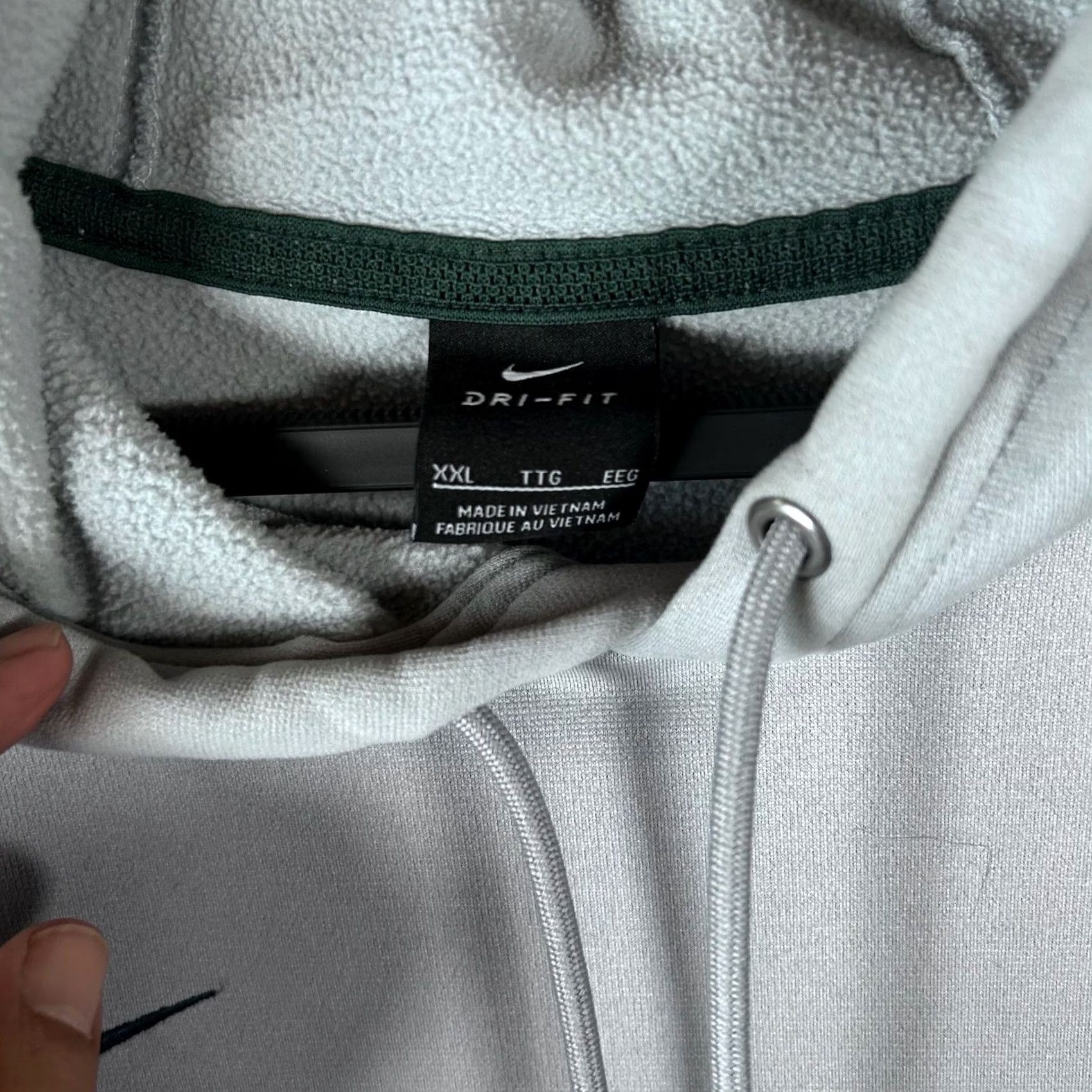 Nike Nike Michigan State Spartans Hoodie Mens 2XL Gray Green Dri-Fit Go Green White Logo Embroidered Pullover Sweatshirt Size US XXL / EU 58 / 5 - 3 Thumbnail