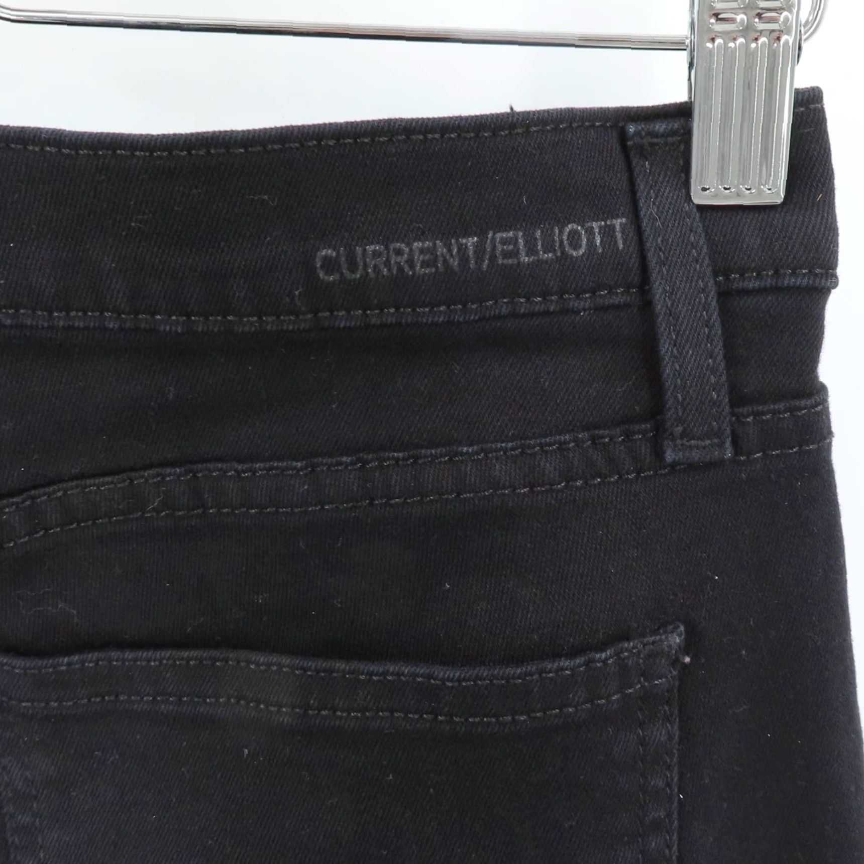 Vintage Current/Elliott Womens Jeans The Ankle Skinny Jet Black Denim 5-Pocket Pockets Stretch Size 30 Regular Womens Size 30" / US 8 / IT 44 - 4 Thumbnail