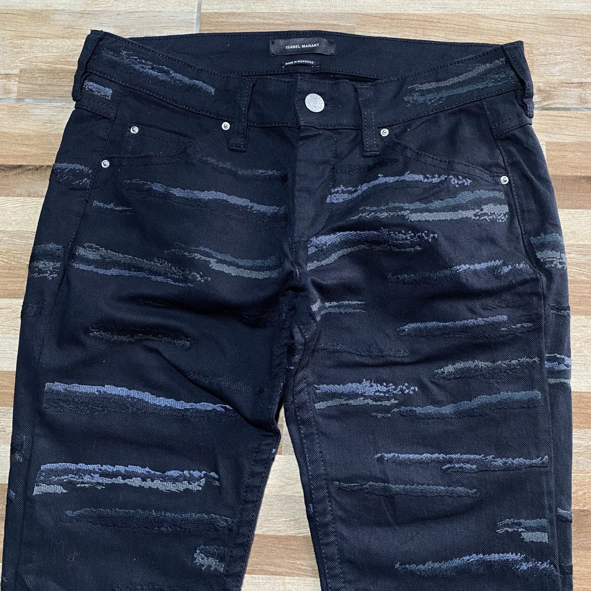 Designer × Isabel Marant ISABEL MARANT Black Skinny Embroidered Jeans Made in Maroco Size 28" / US 6 / IT 42 - 3 Thumbnail