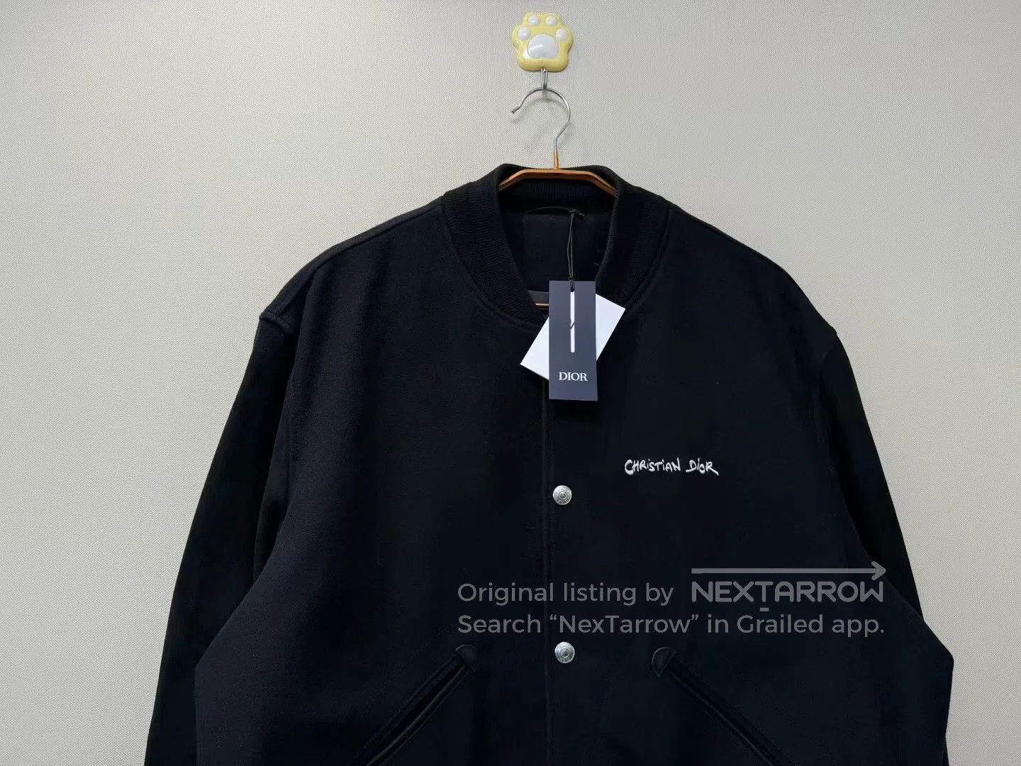 Dior Dior Black Lettering Suede Sleeve Baseball Jacket| Size US XL / EU 56 / 4 - 2 Thumbnail