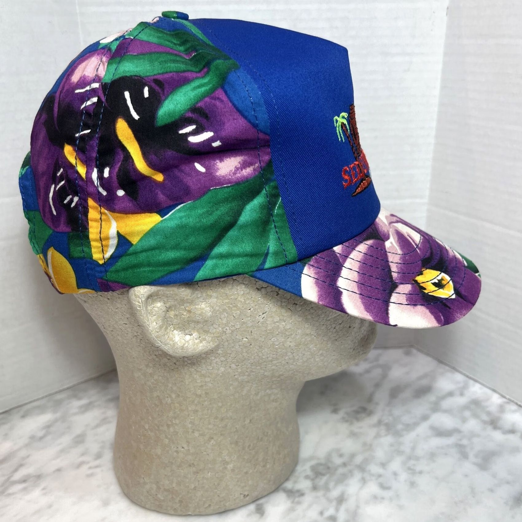 Vintage VINTAGE SEDONA ISLANDS Arizona hat floral blue adjustable snapback cap Made USA Men Casual Nature Baseball Cap Size ONE SIZE - 5 Thumbnail