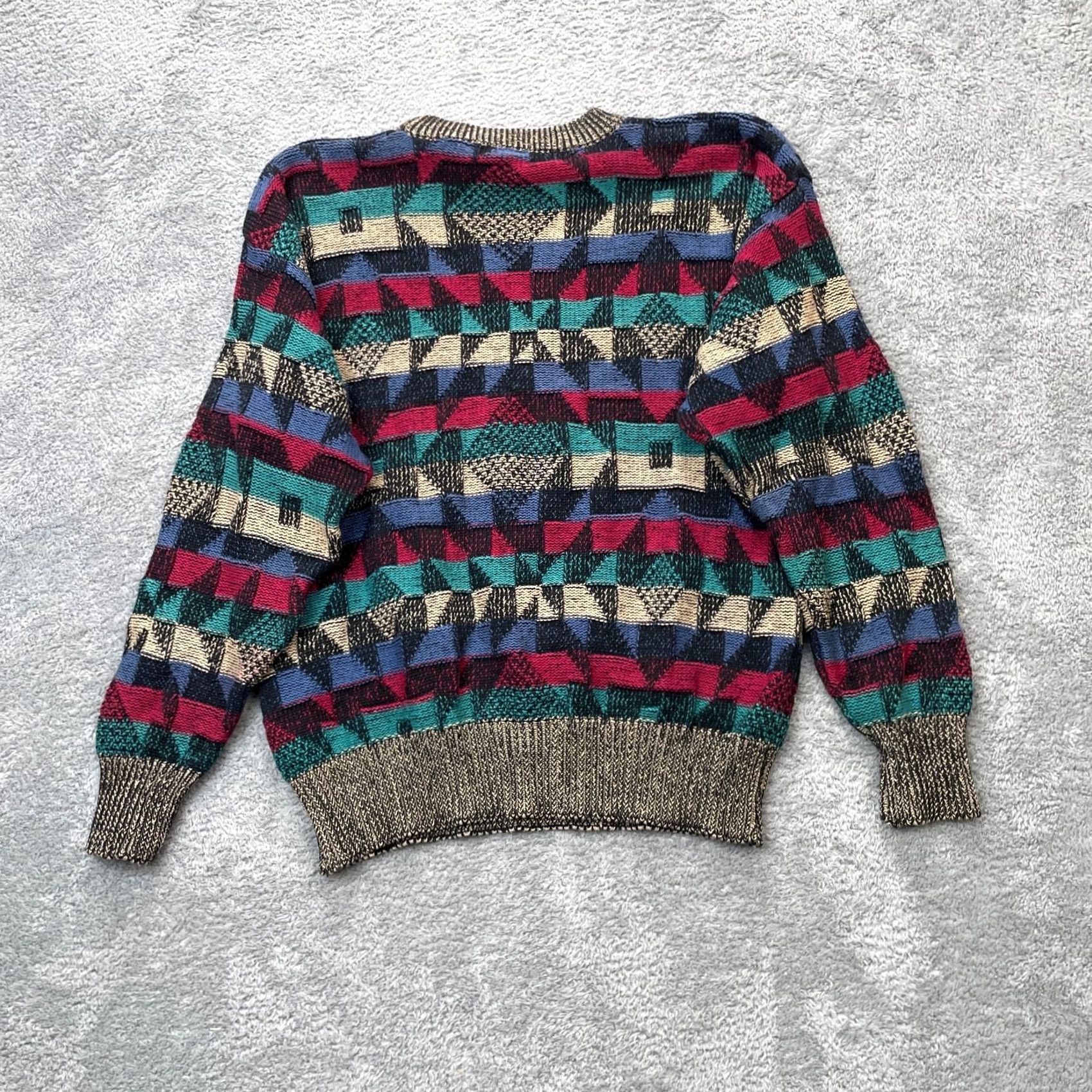 Vintage VINTAGE Pacific Club Sweater Mens Large Red Geometric Knit 90s Cotton Grandpa Size US L / EU 52-54 / 3 - 5 Thumbnail