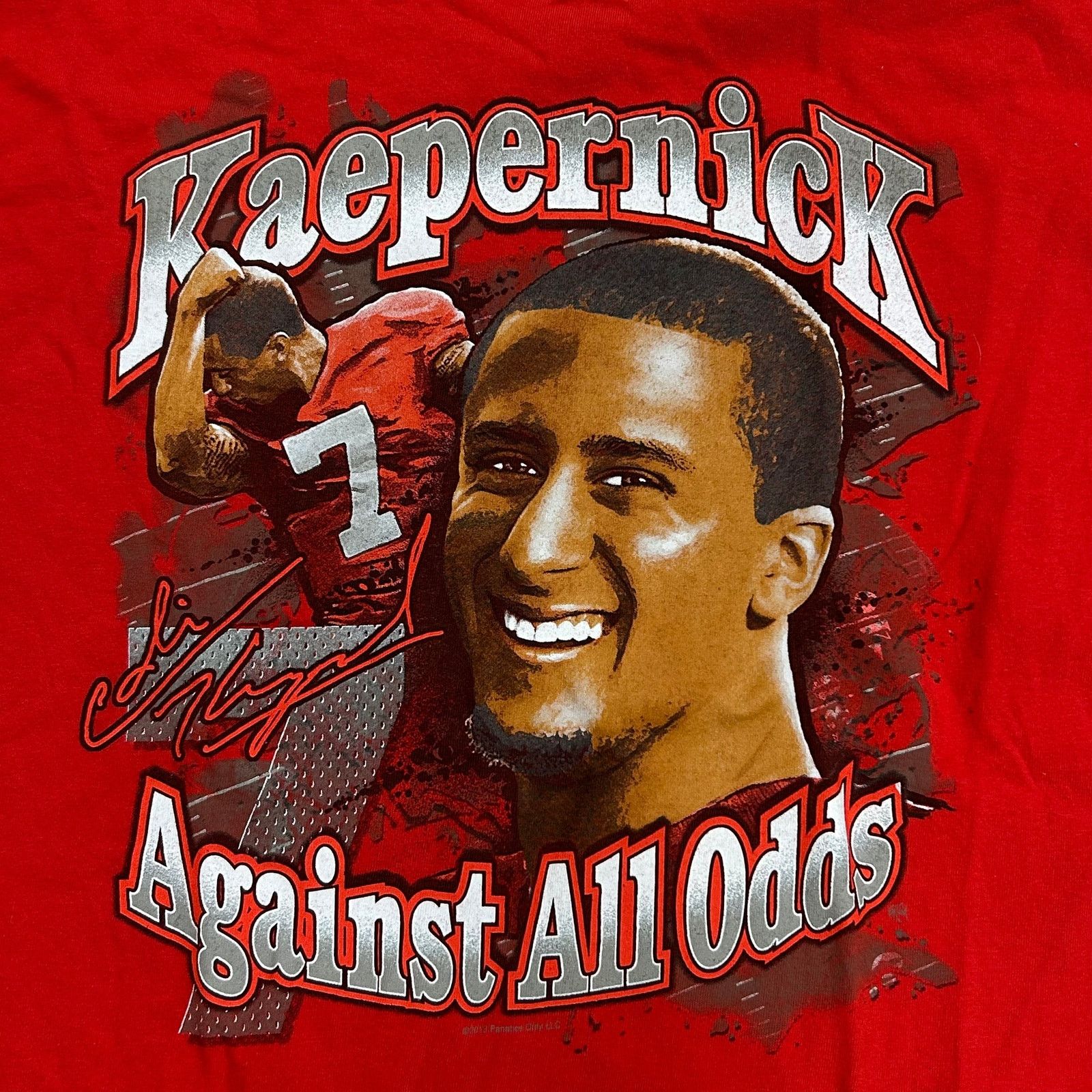Vintage Kaepernick "Against All Odds" San Francisco 49ers Tee XL Size US XL / EU 56 / 4 - 6 Thumbnail