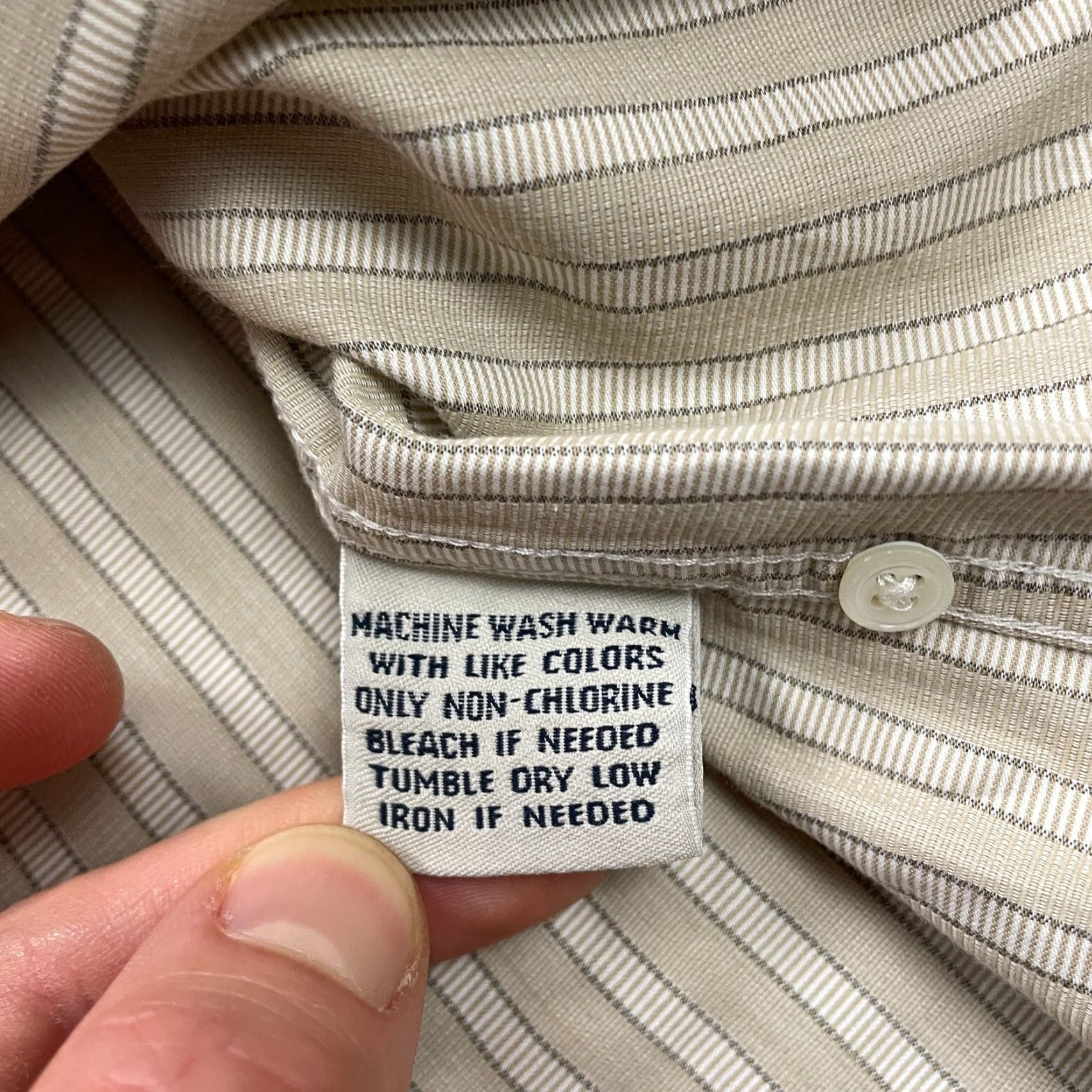 Faconnable Faconnable Dress Shirt Mens Large Brwon Striped Cotton Button Down Long Sleeve Size L / US 10 / IT 46 - 7 Thumbnail
