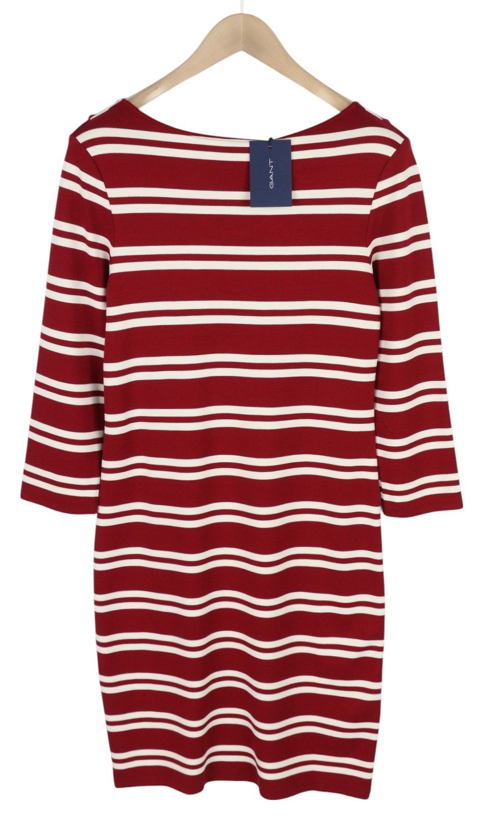 Gant STRIPED S Burgundy Round Neck 3/4 Sleeves Dress 85004 Size S / US 4 / IT 40 - 1 Thumbnail