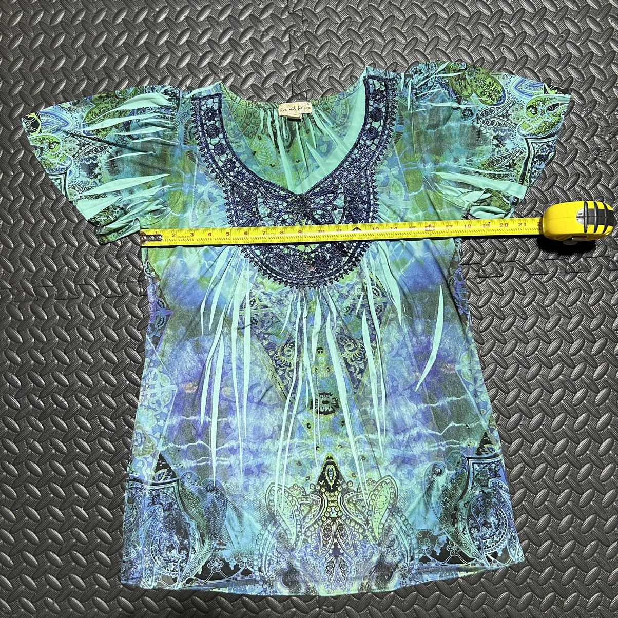 Other Live and Let Live Womens Tunic Top Small Blue Paisley Jade Size S / US 4 / IT 40 - 4 Thumbnail