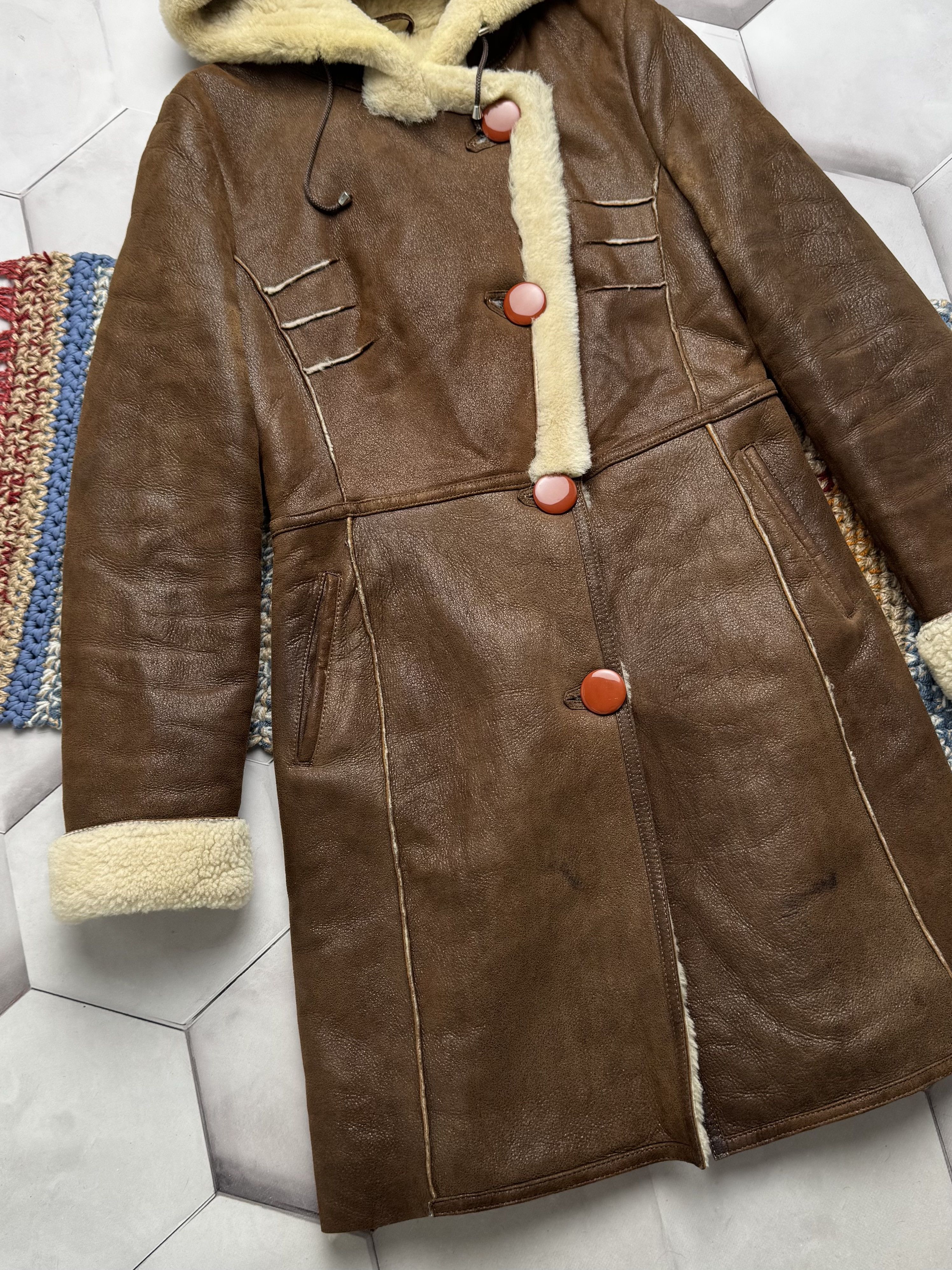Japanese Brand Vintage Real Sheepskin Hooded Coat (E4) Size S / US 4 / IT 40 - 3 Thumbnail