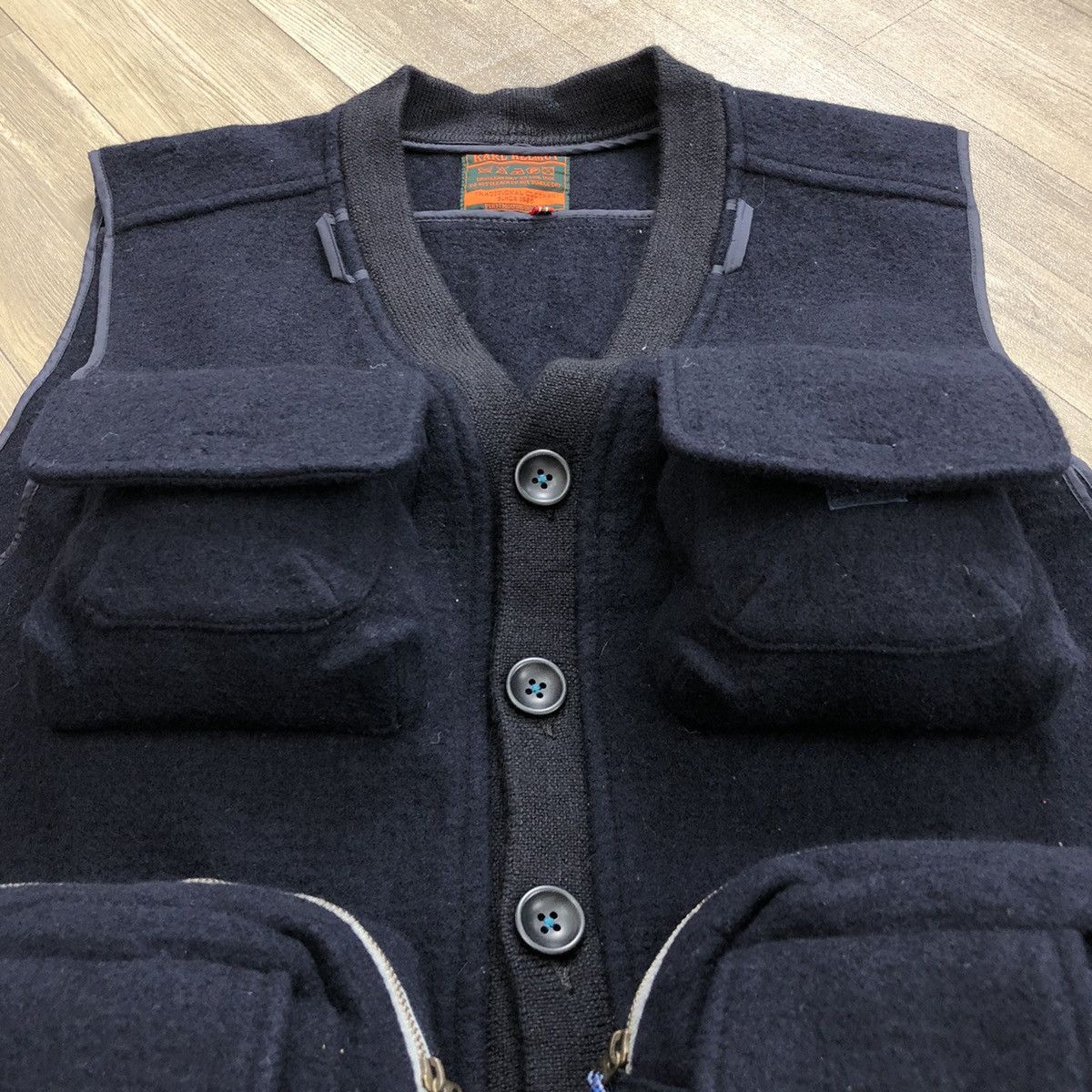 Japanese Brand × Karl Helmut Vintage Karl Helmut Pink House 3D Multi Pocket Wool Vest Size US L / EU 52-54 / 3 - 5 Thumbnail