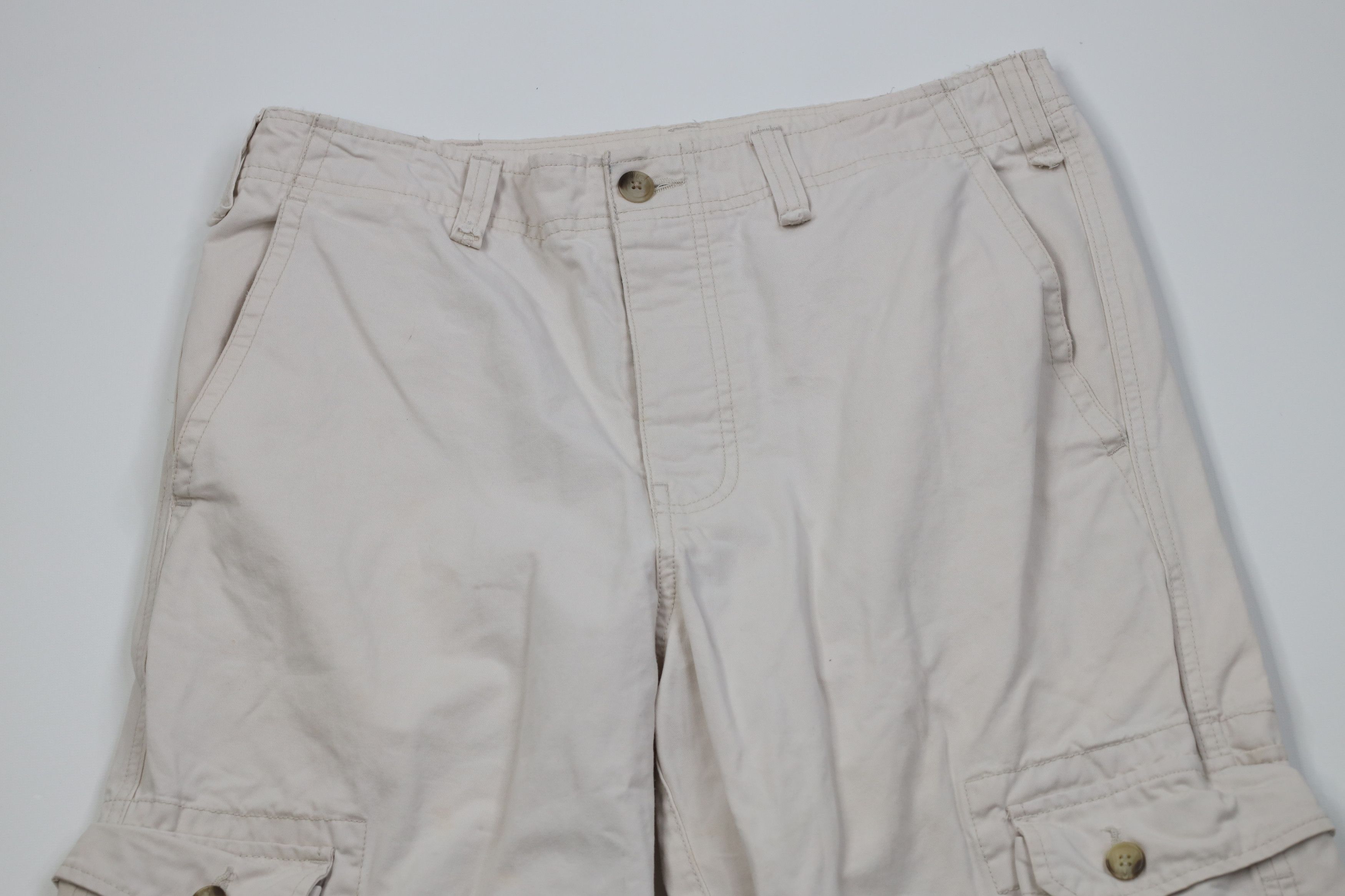 Vintage Vintage 90s Y2K Streetwear Fly Wide Leg Cargo Pants Beige Size US 32 / EU 48 - 2 Thumbnail