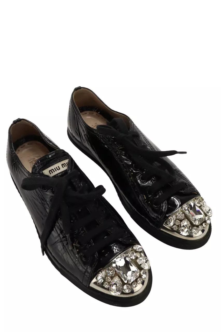Miu Miu MIU MIU Sneakers Women's EU 37 / UK 4 Leather Low Top Shiny Size US 6.5 / IT 36.5 - 1 Thumbnail