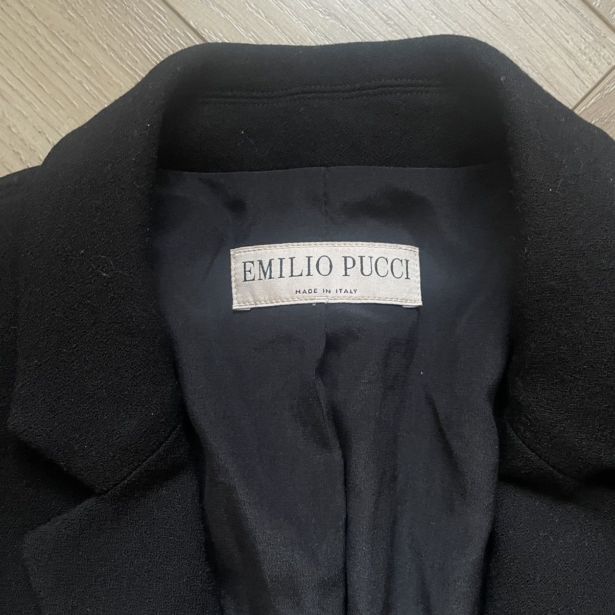 Emilio Pucci Emilio Pucci Virgin Wool Blazer Jacket Black Size M / US 6-8 / IT 42-44 - 5 Thumbnail