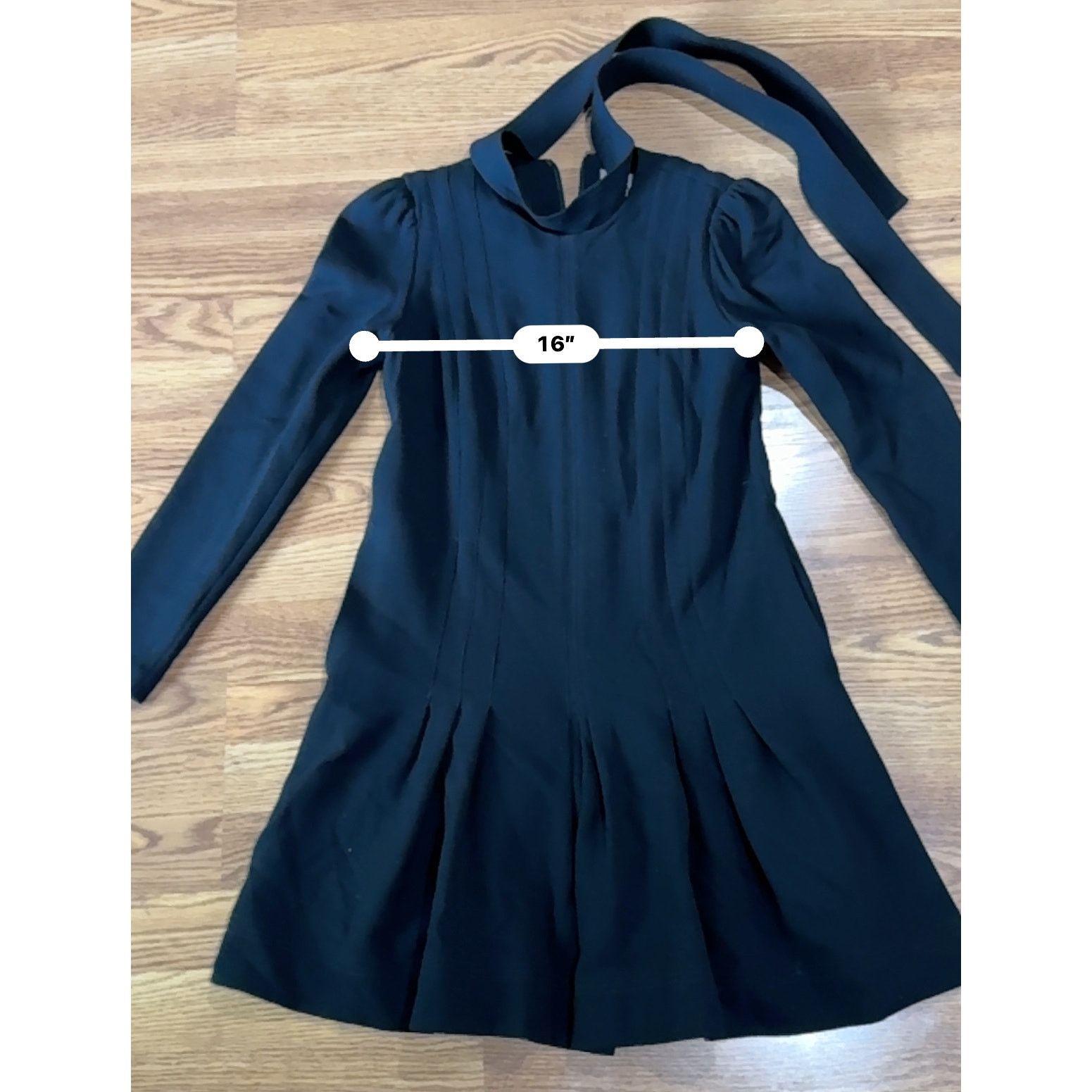 Lela Rose Lela Rose black long sleeve wool blend flounced dress size 0 Size XS / US 0-2 / IT 36-38 - 6 Thumbnail
