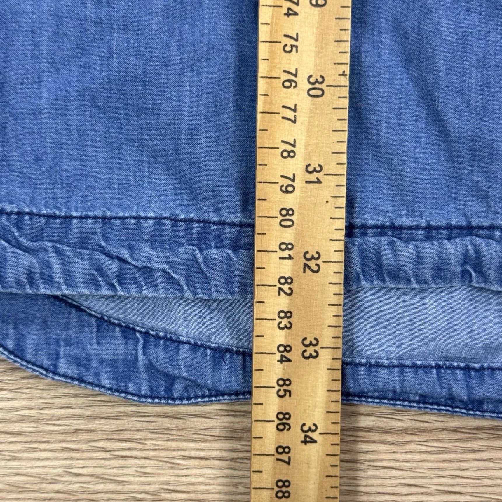 Old Navy Old Navy Dress Womens Size M Blue Long Sleeve Chambray Pullover Shirt Shift Chambray Size M / US 6-8 / IT 42-44 - 7 Thumbnail